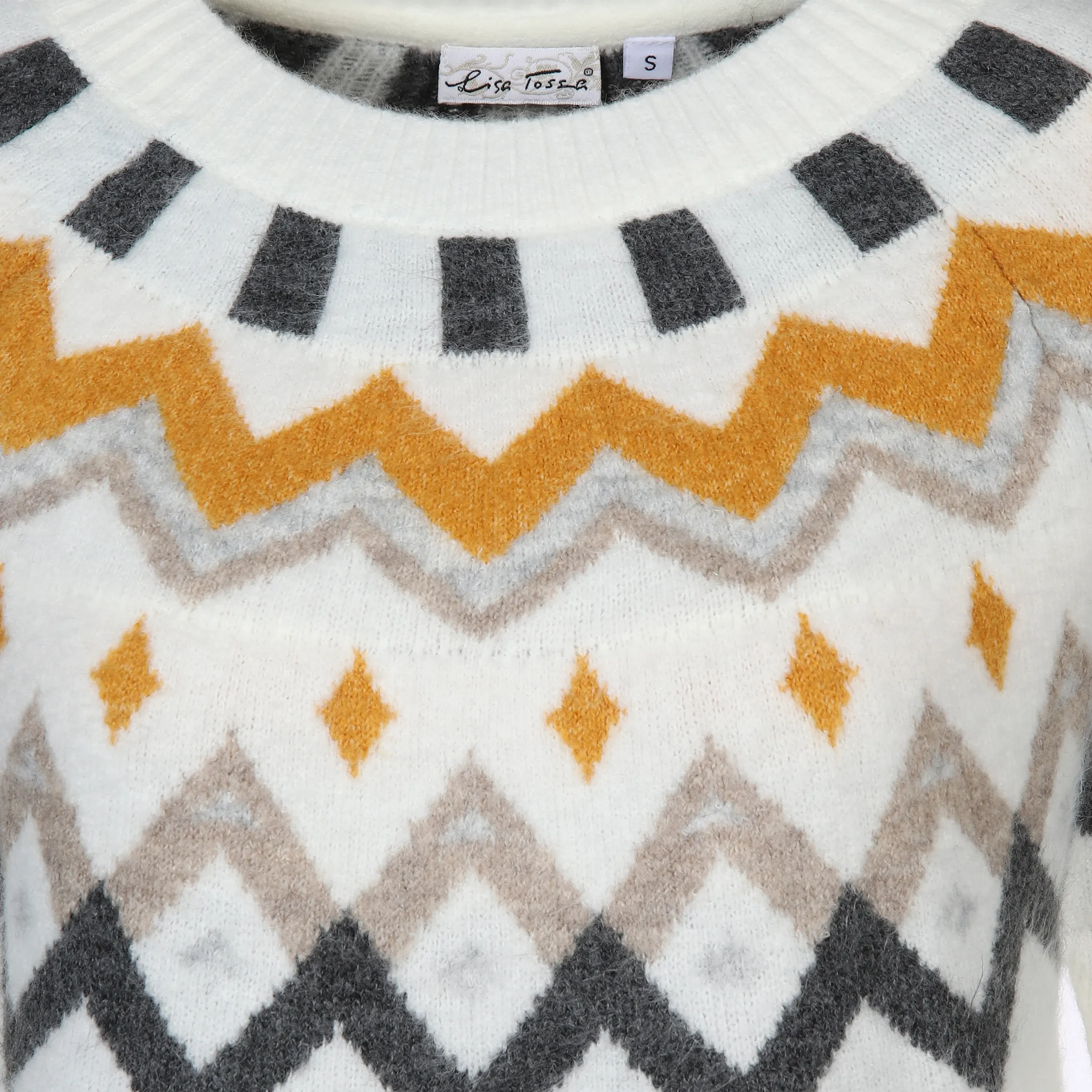 Lisa Tossa Da-Pullover m. Norwegerstrick Weiß 881795 OFFWHITE M 3 Lisa Tossa Da-Pullover m. Norwegerstrick Weiß 881795 OFFWHITE M 3