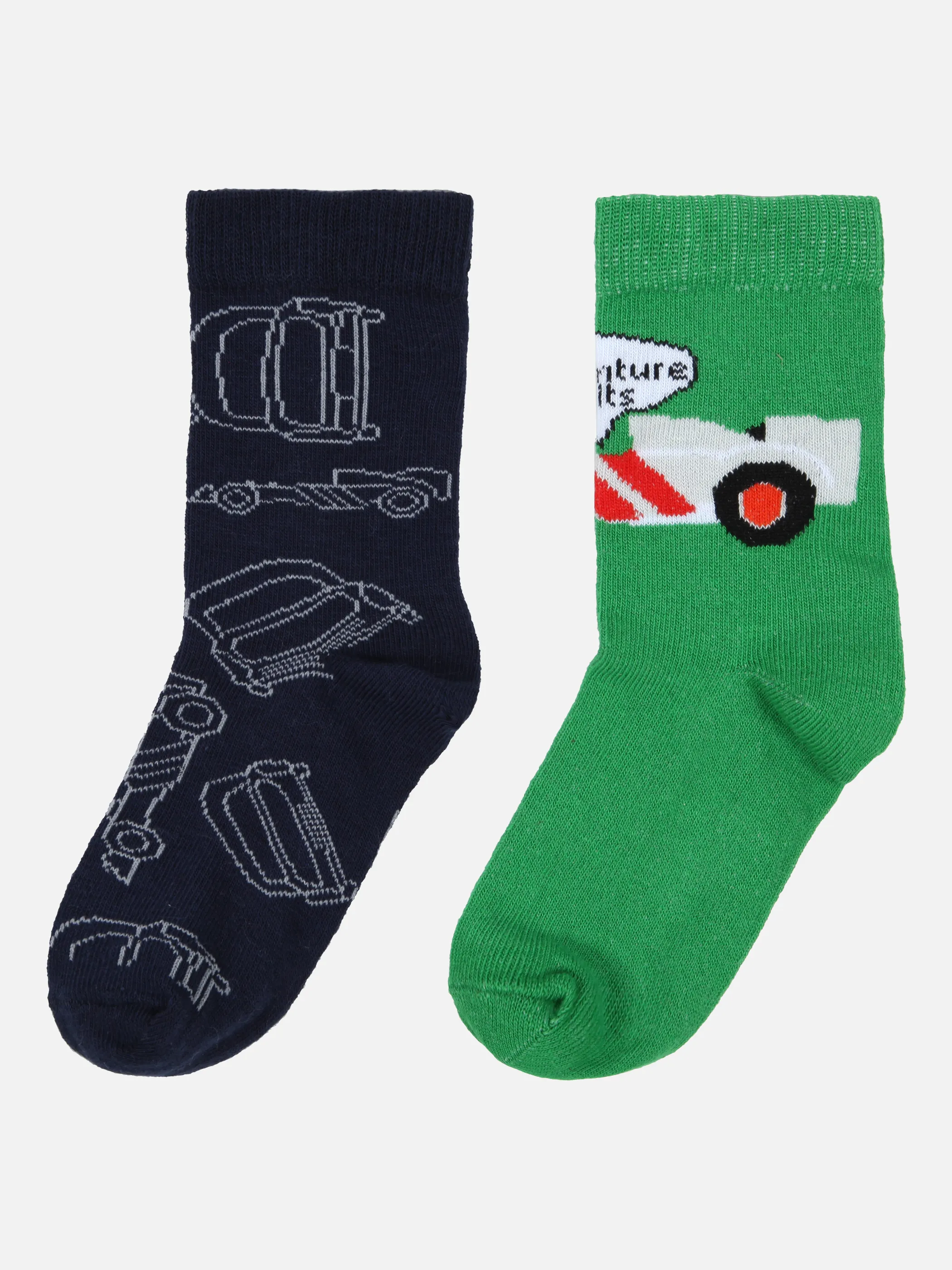 Stop + Go Mini Boys Socken 2er Pack Auto Grau 859397 GRAU/NAVY 2