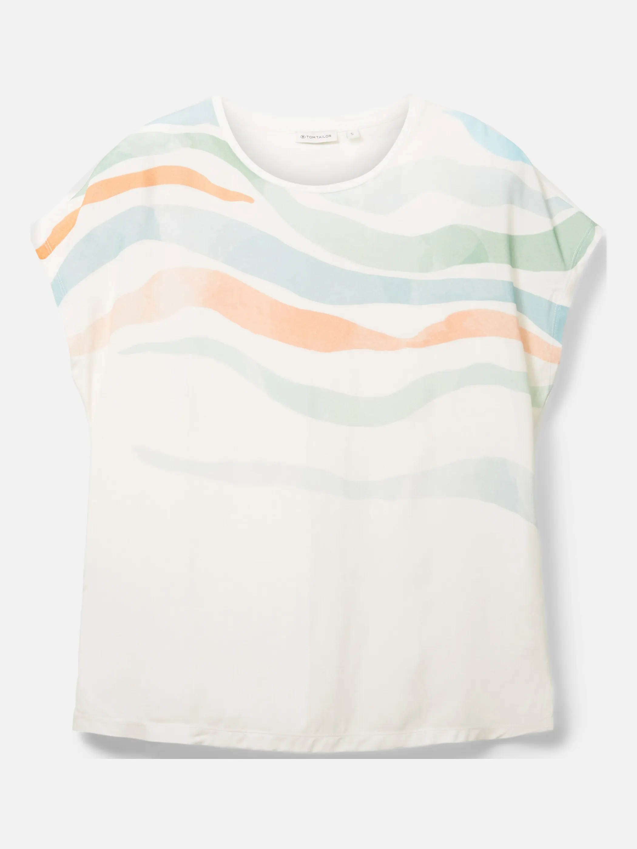 Tom Tailor 1035474 T-shirt crewneck water Weiß 874880 10315 1 Tom Tailor 1035474 T-shirt crewneck water Weiß 874880 10315 1