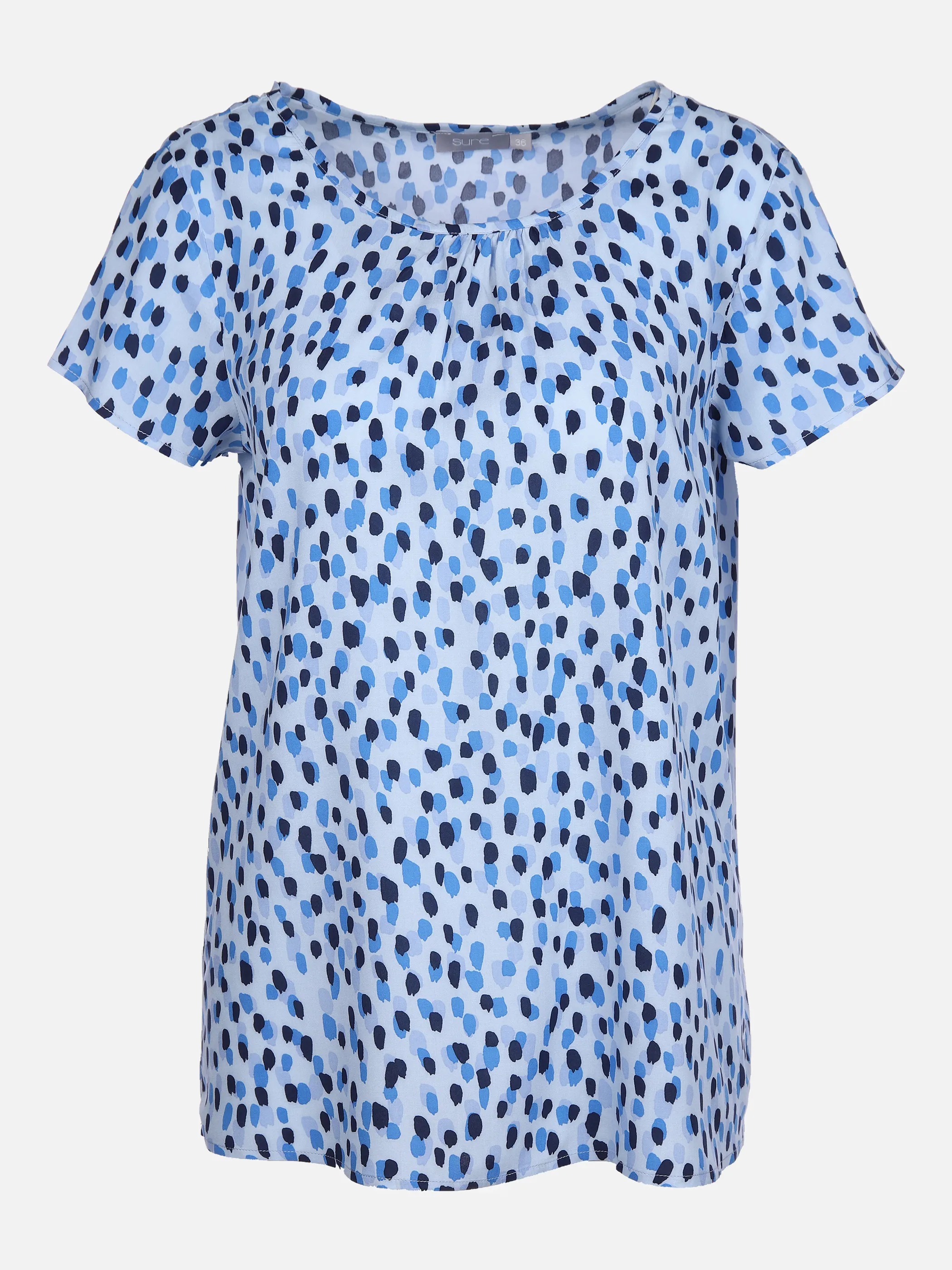 Sure Da-Kurzarm-Bluse m. Print Blau 862266 MULTI 4 1