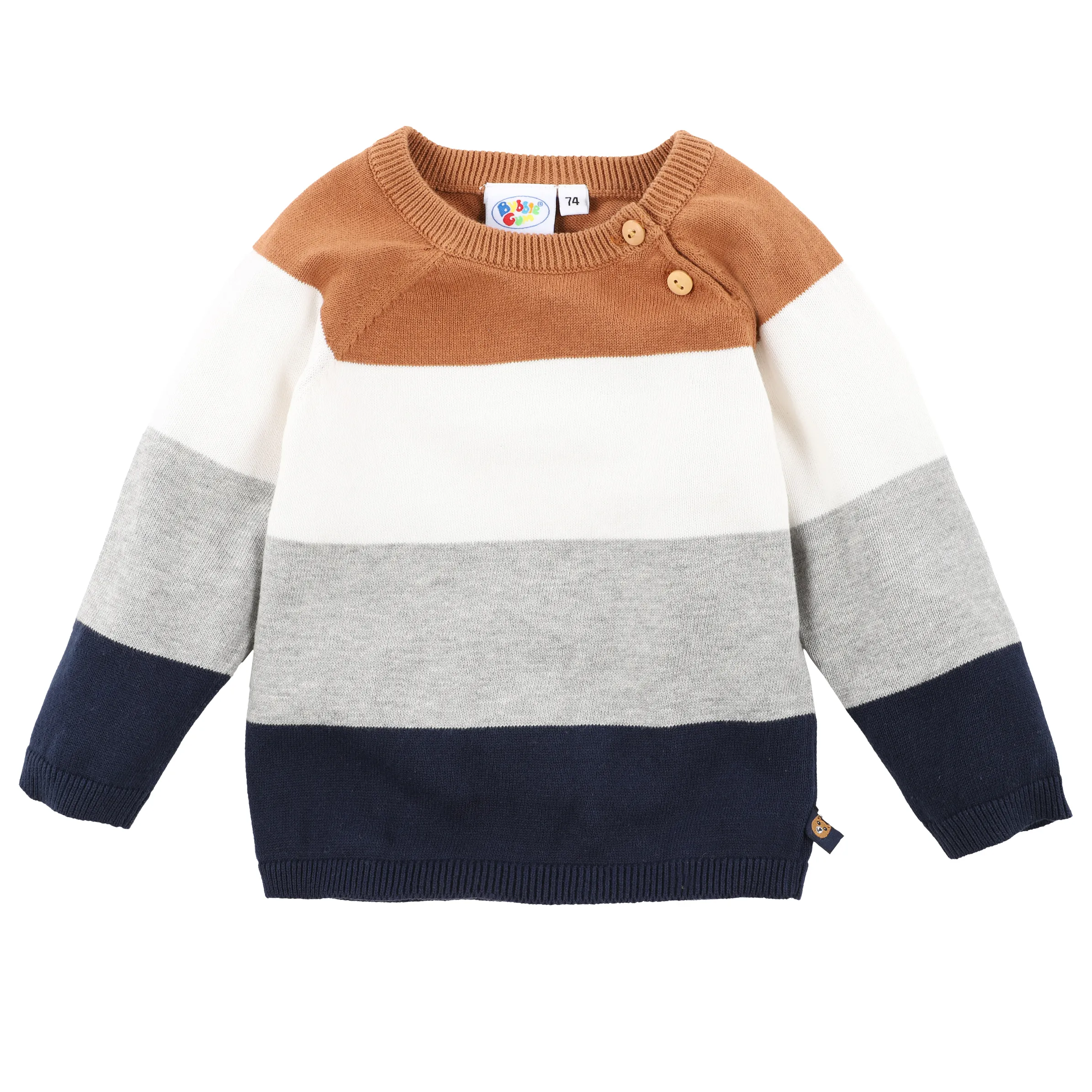 Bubble Gum BJ Strickpullover in vier Blockfarben Braun 884375 BRAUN GEM. 1