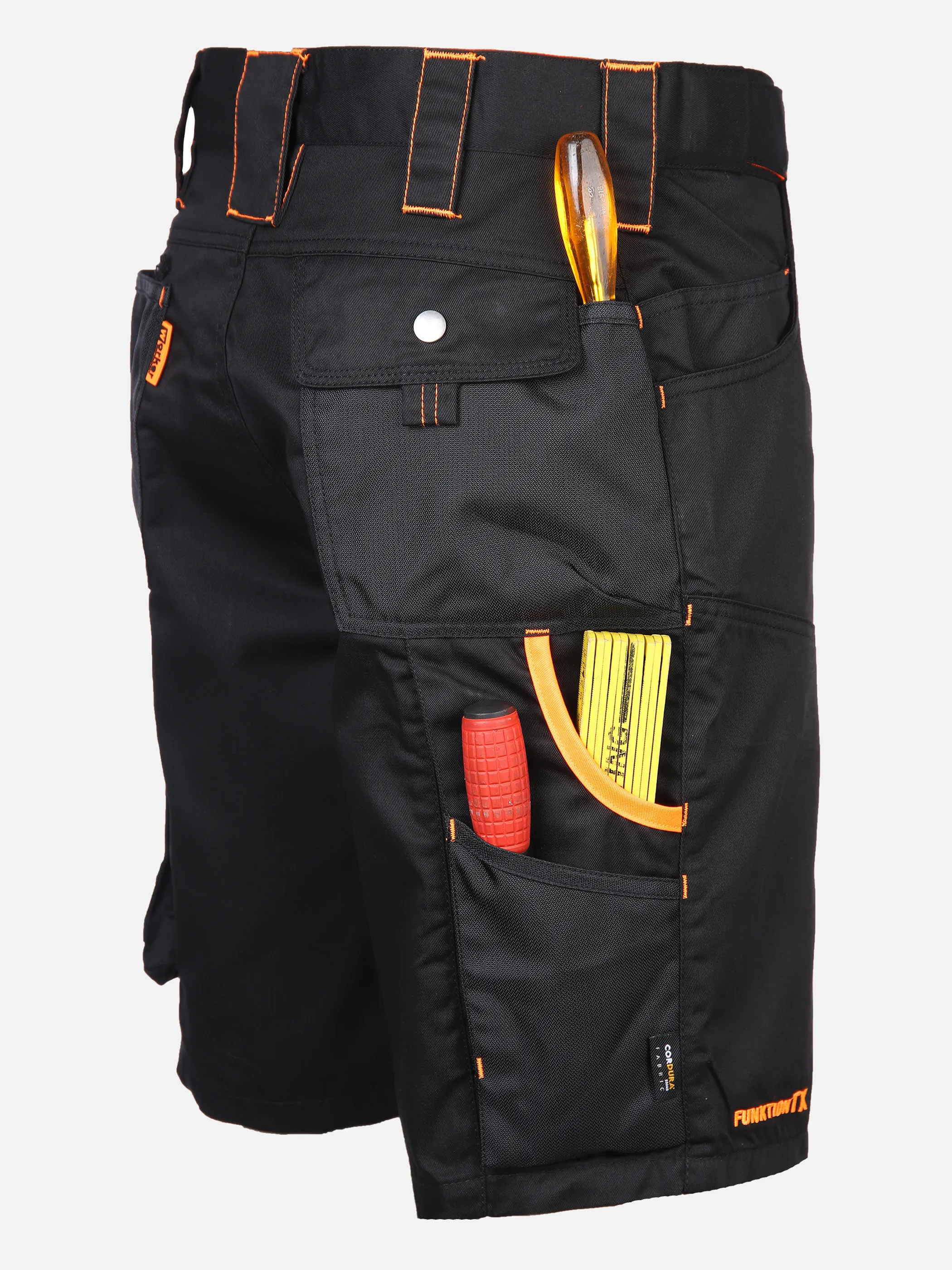 Worker He. Workershort Neon Schwarz 830617 BLACK/ORAN 3