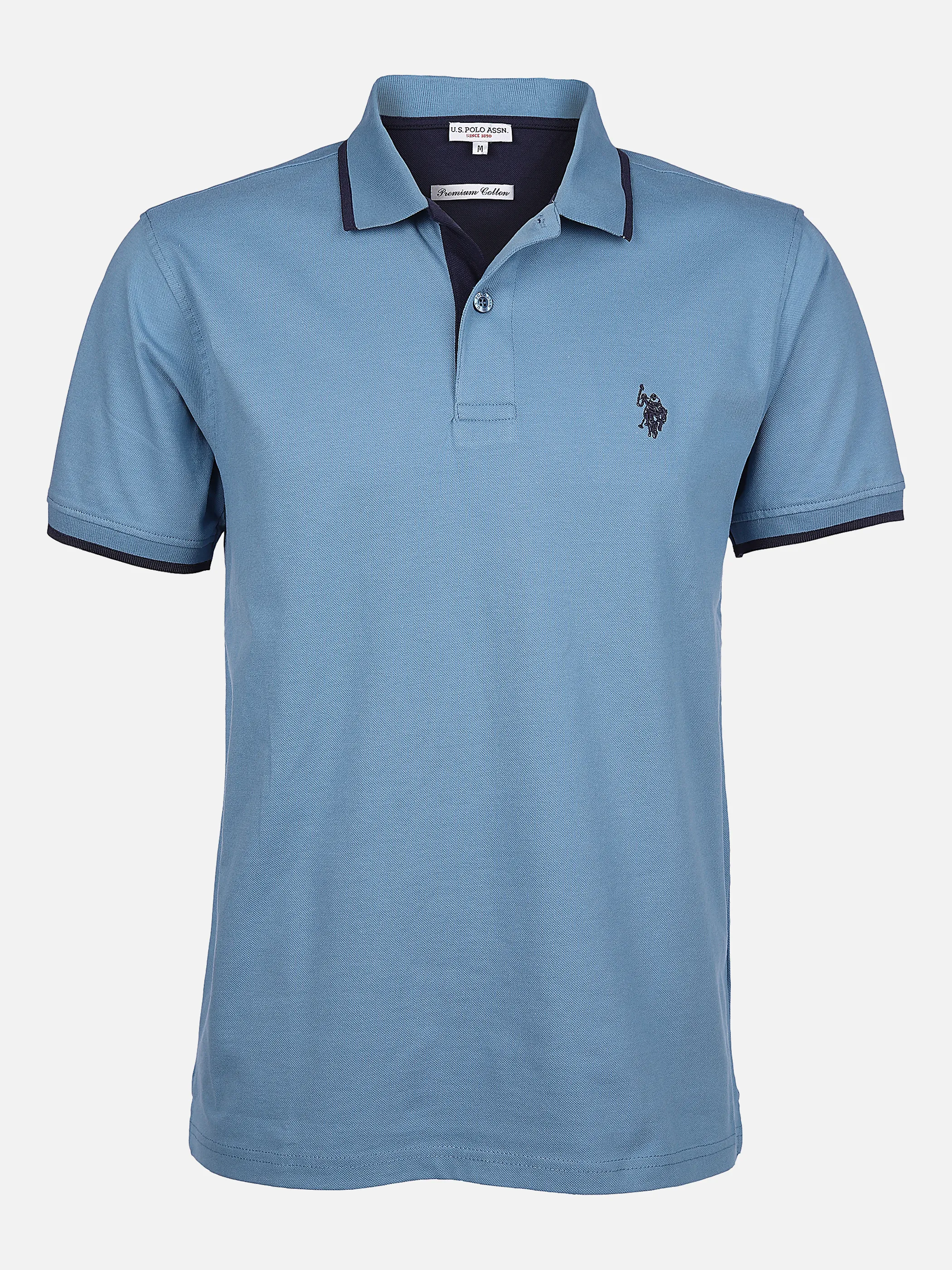 U.S. Polo Assn. He. Poloshirt 1/2 Arm uni Blau 861379 235 BLUE 1