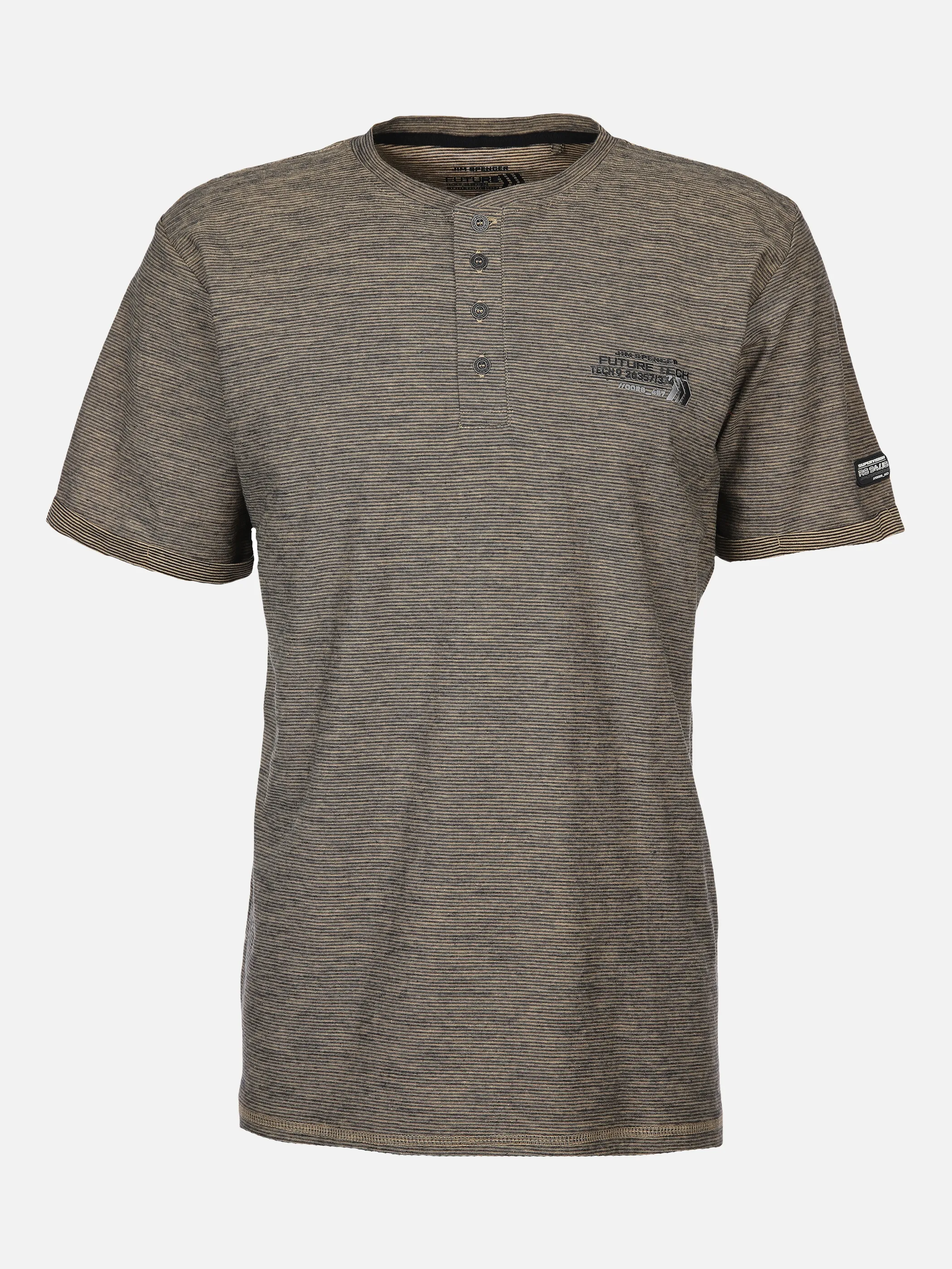 Jim Spencer He. Henleyshirt 1/2 Arm grindle Grau 873091 STONE 1 Jim Spencer He. Henleyshirt 1/2 Arm grindle Grau 873091 STONE 1