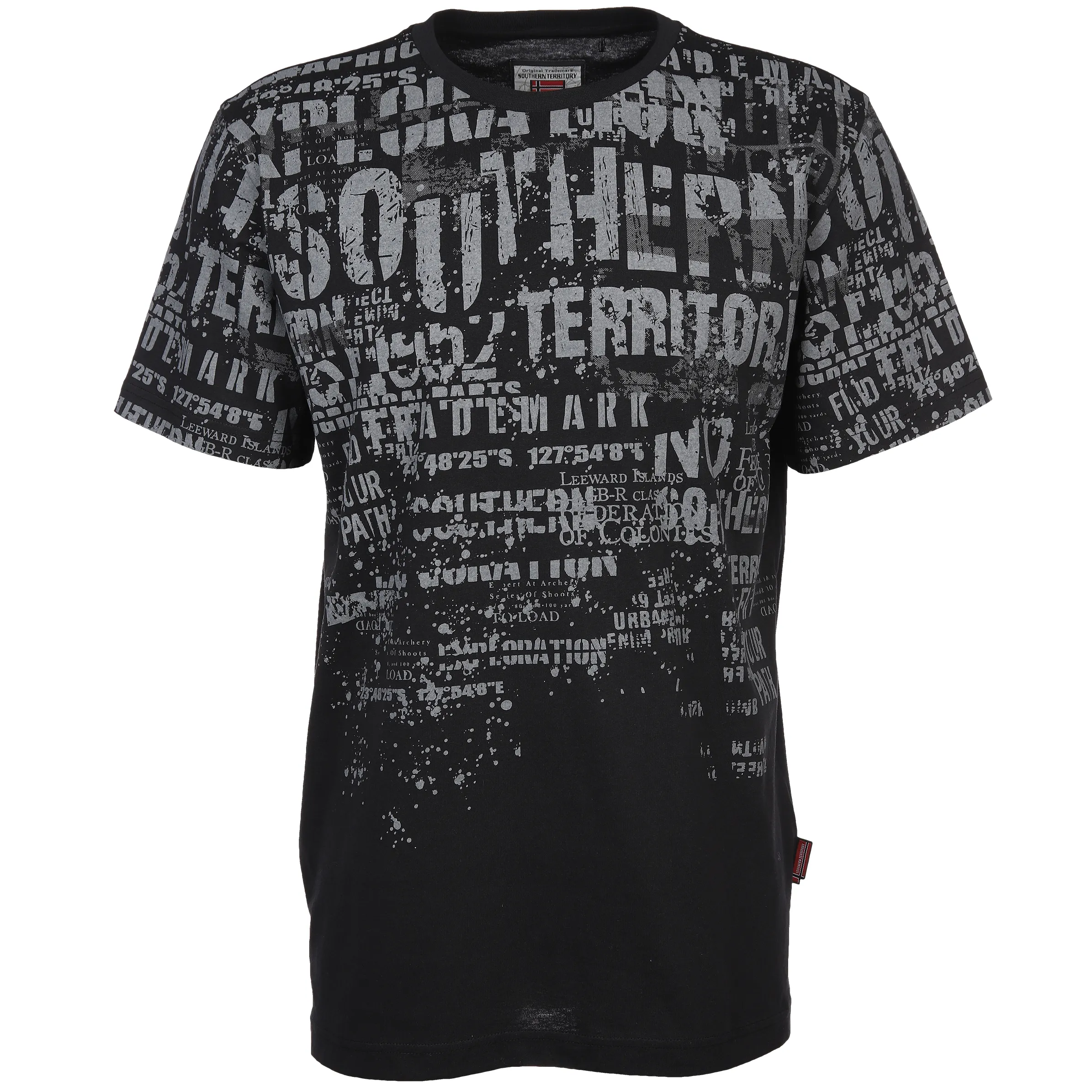 Southern Territory He. T-Shirt 1/2 Arm allover washer Schwarz 885861 BLACK 1 Southern Territory He. T-Shirt 1/2 Arm allover washer Schwarz 885861 BLACK 1