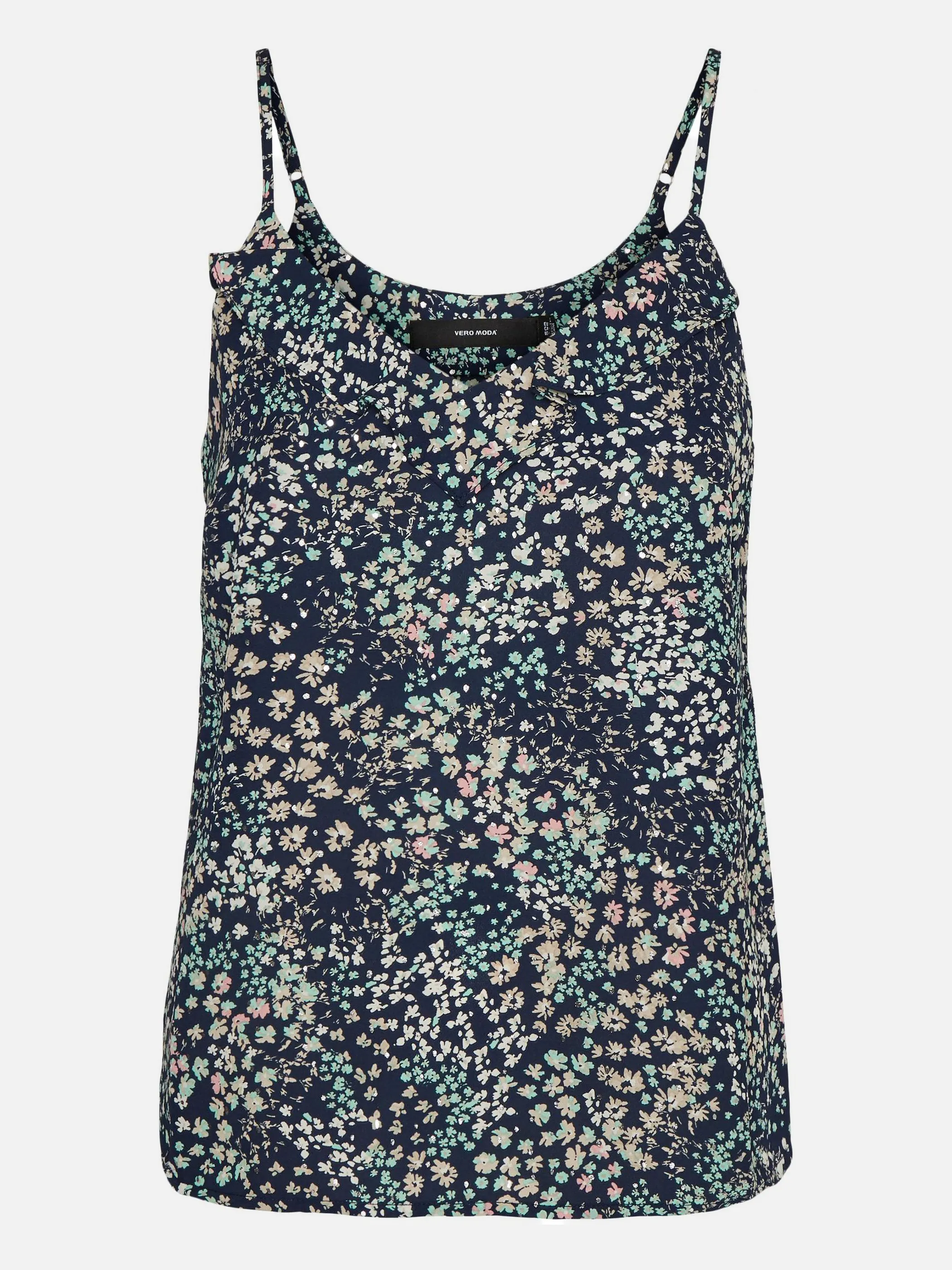 Vero Moda 10245025 VMHANNAH FOIL SINGLET Blau 850317 188780001 1