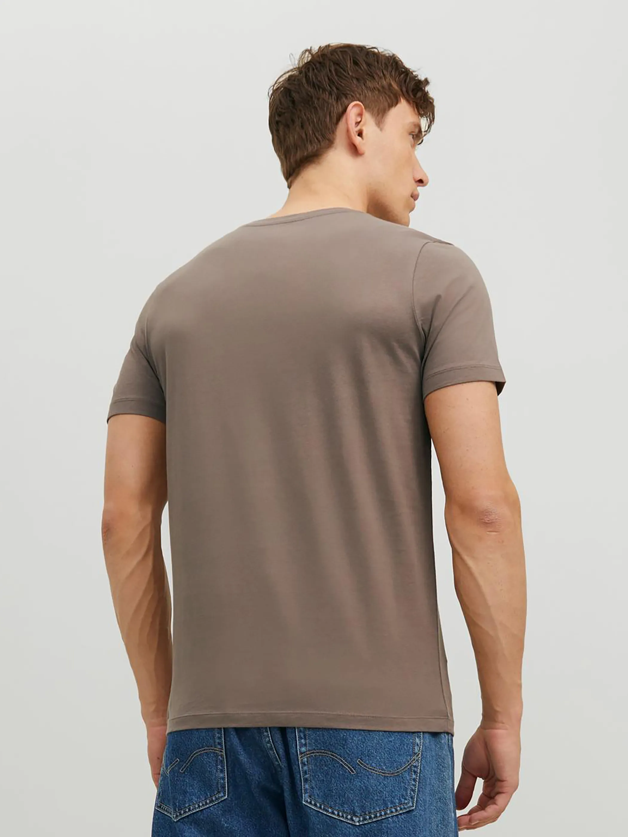 Jack Jones 12220500 JJELOGO TEE SS O-NECK Braun 872273 176574 2