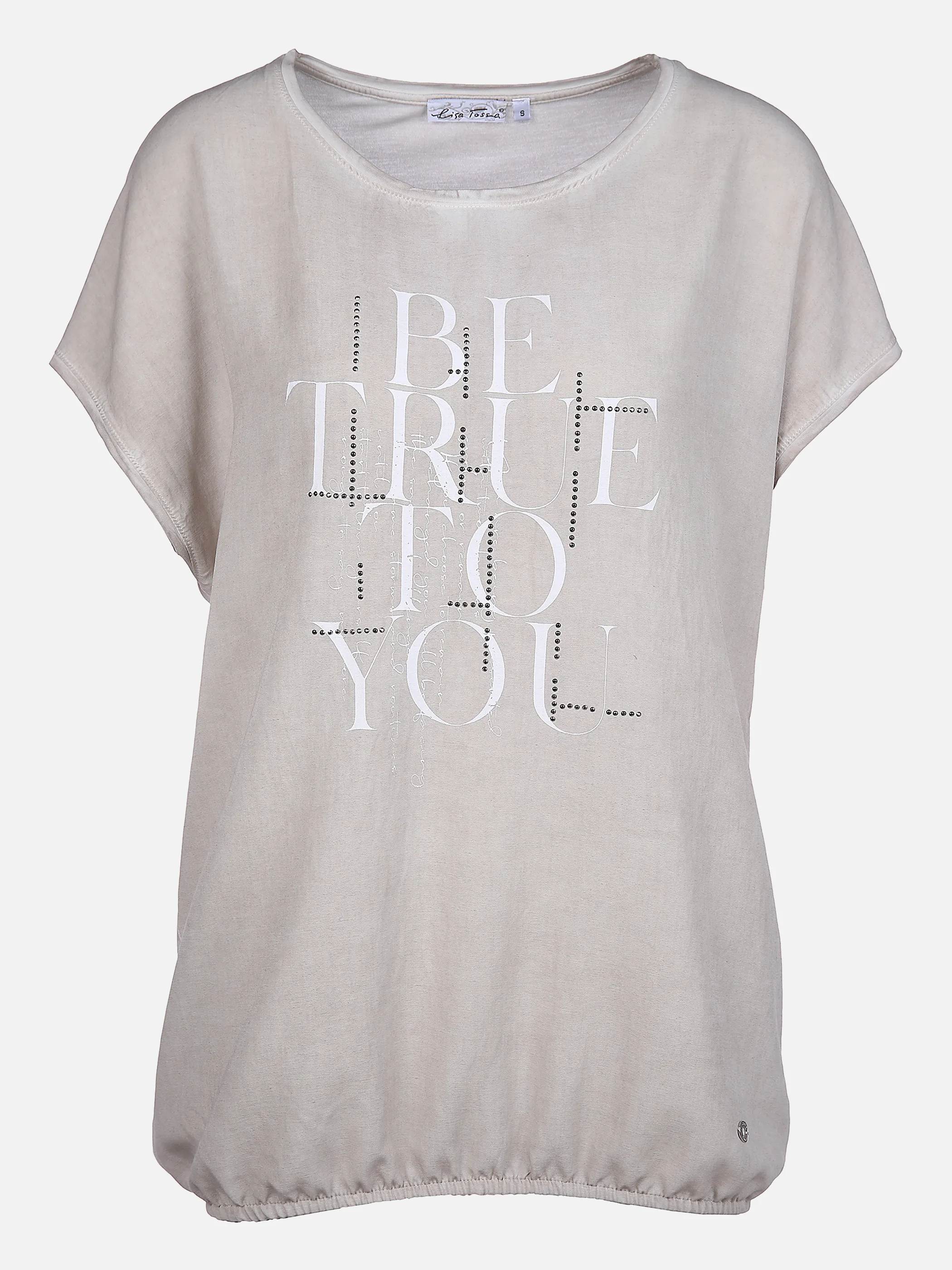 Lisa Tossa Da-T-Shirt in Materialmix Braun 866199 SAND 1 Lisa Tossa Da-T-Shirt in Materialmix Braun 866199 SAND 1