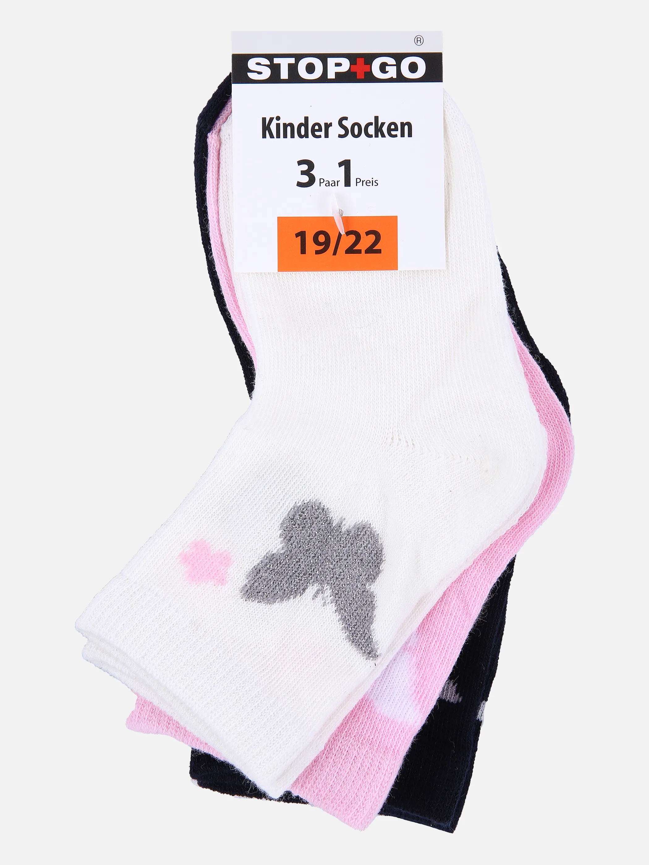 Stop + Go Mini Girls Socken 3er Pack ver Pink 851463 PINK/NAVY 2