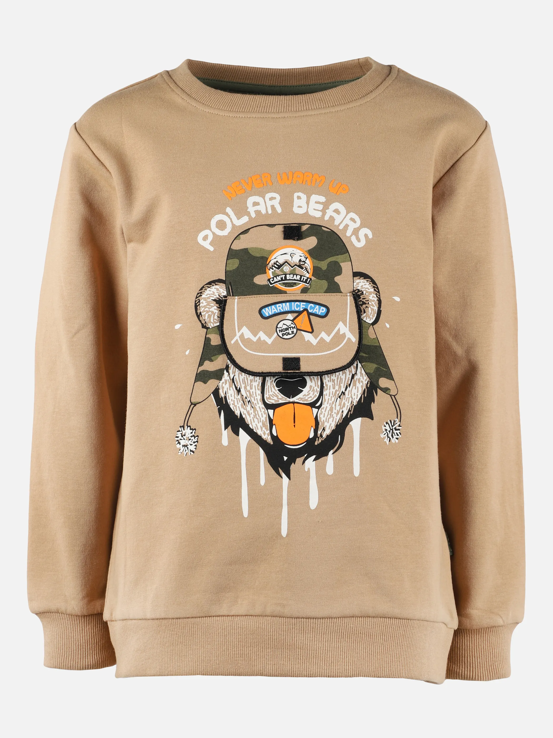 Stop + Go MB Sweatshirt in oliv+grau mel Braun 868311 BEIGE 1 Stop + Go MB Sweatshirt in oliv+grau mel Braun 868311 BEIGE 1