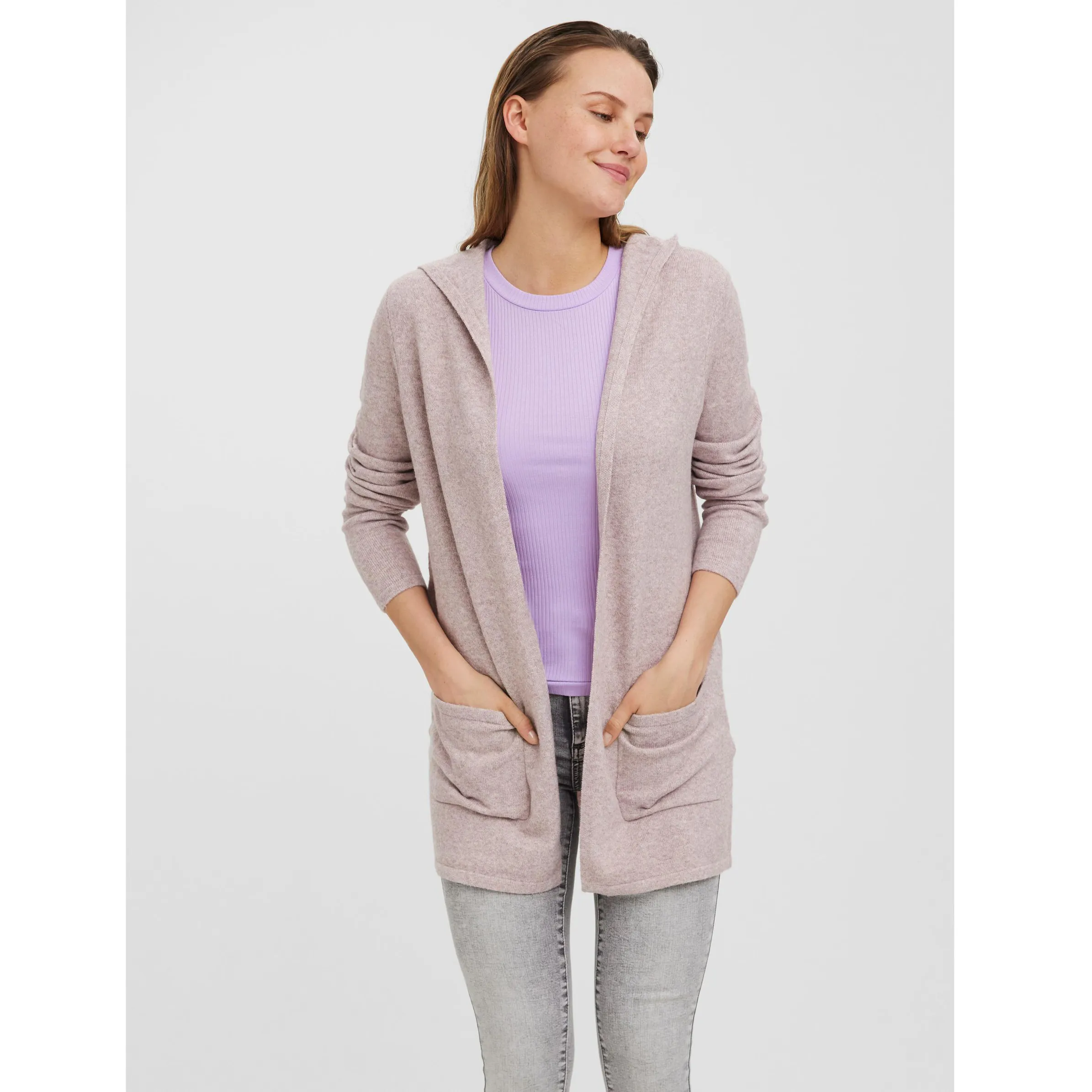 Vero Moda 10235948 VMDOFFY LS OPEN HOOD Rosa 837728 223815001 2