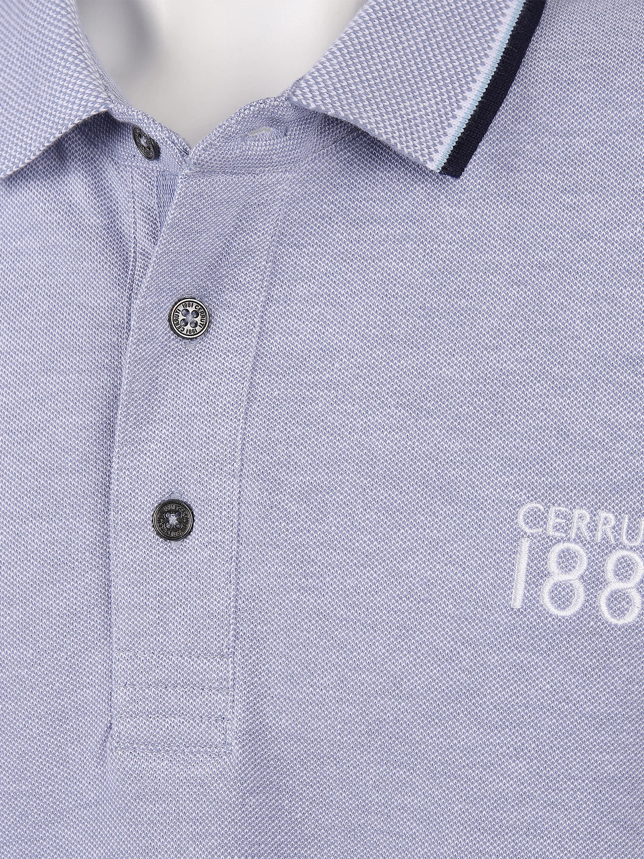 Cerruti 1881 He. Poloshirt 1/2 Arm twisted Grau 834101 GREY BLUE 3