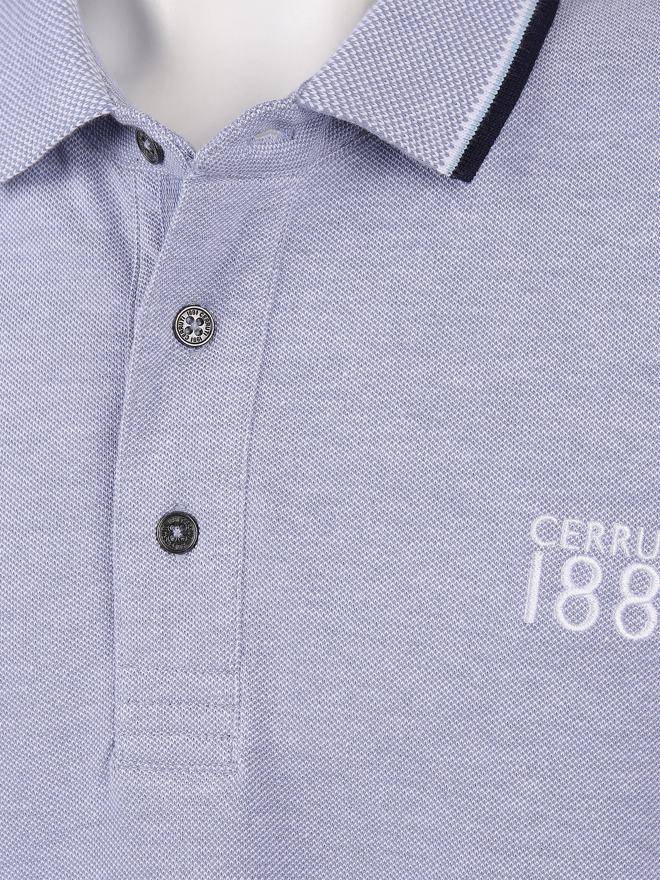 Cerruti 1881 He. Poloshirt 1/2 Arm twisted Grau 834101 GREY BLUE 3 Cerruti 1881 He. Poloshirt 1/2 Arm twisted Grau 834101 GREY BLUE 3