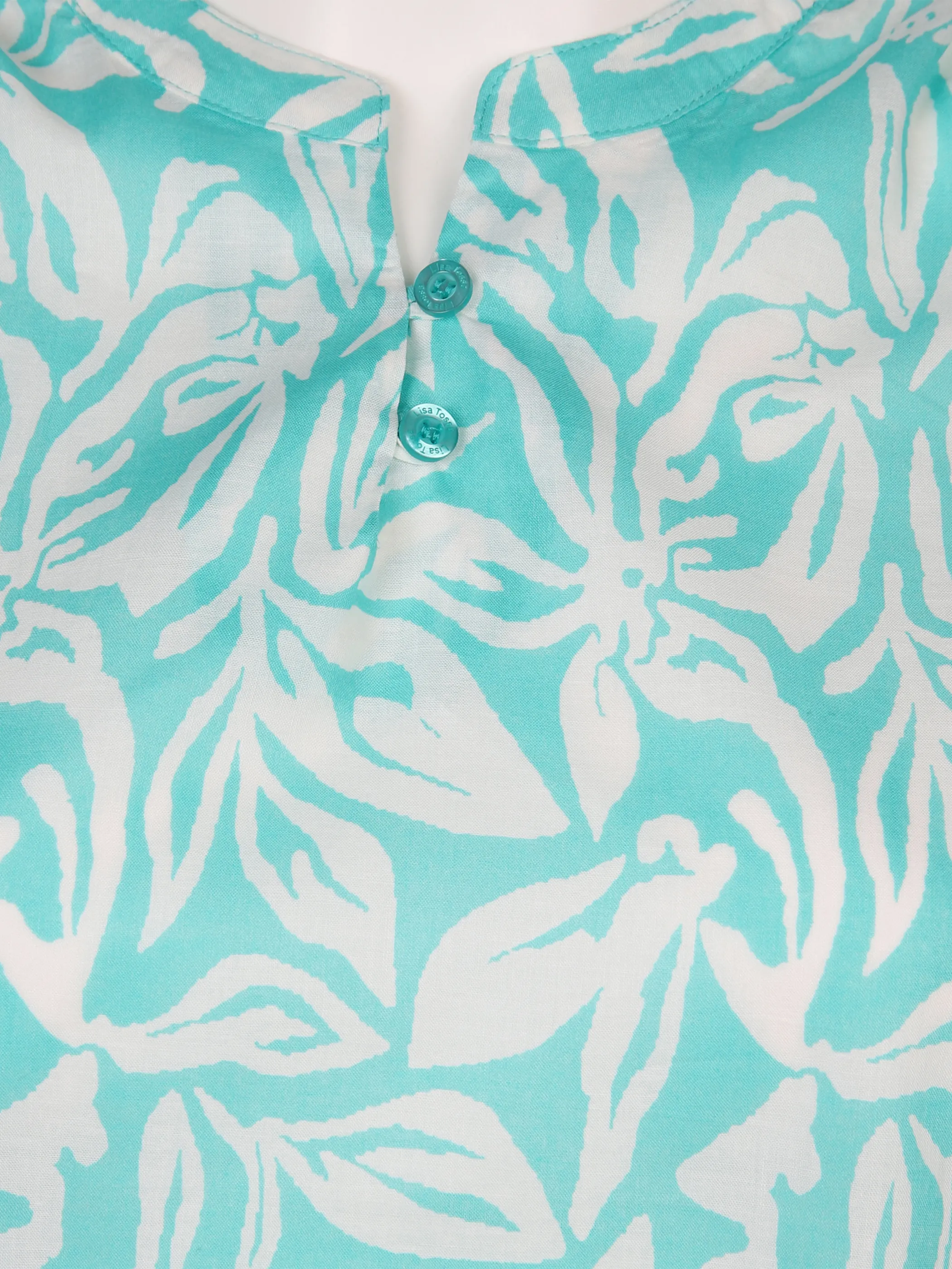 Lisa Tossa Da-Bluse Alloverprint, 3/4 Arm Blau 874698 AQUA/WEIß 3 Lisa Tossa Da-Bluse Alloverprint, 3/4 Arm Blau 874698 AQUA/WEIß 3