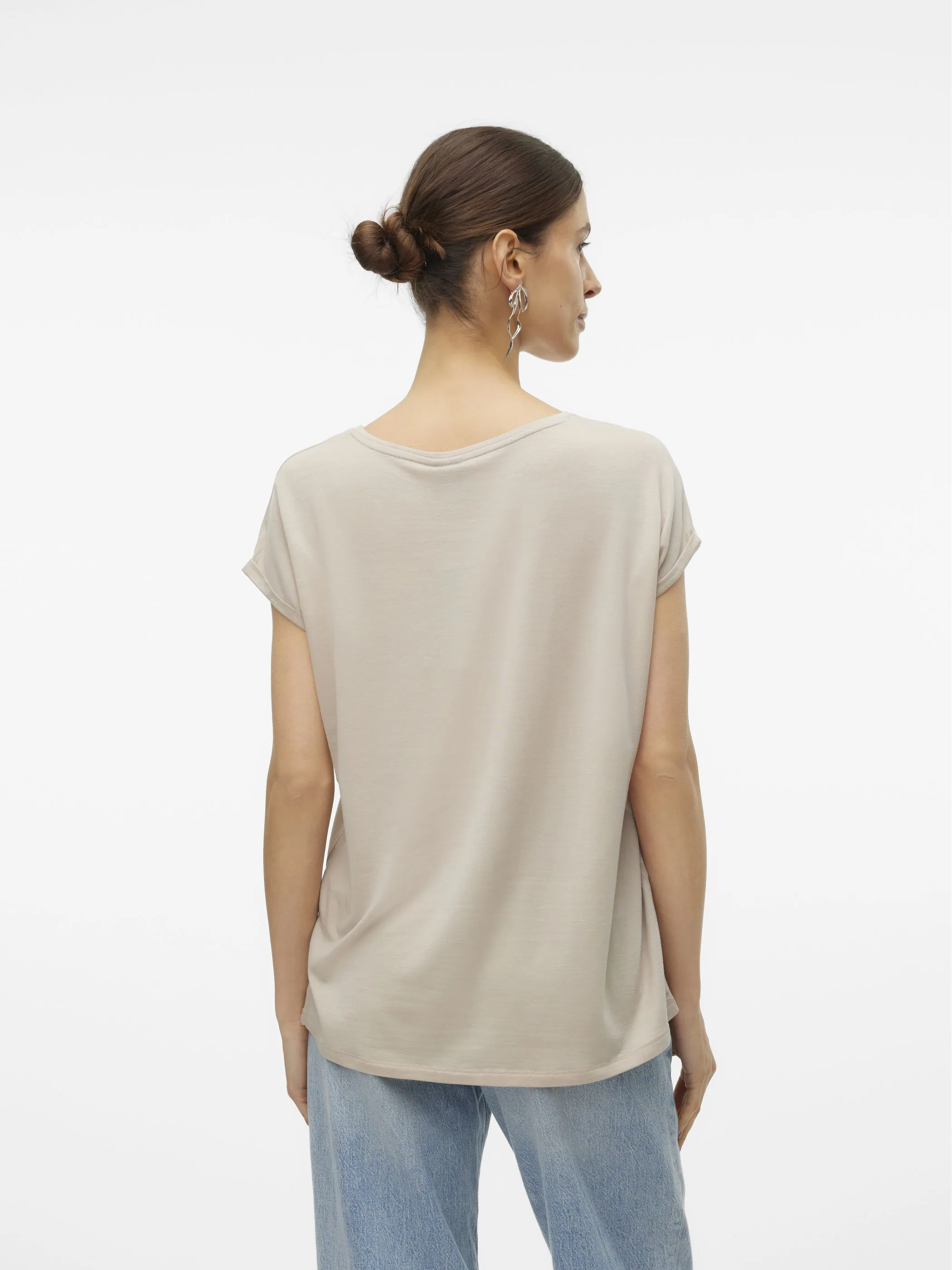 Vero Moda 10284468 VMAVA PLAIN SS TOP GA Beige 873829 271875 3