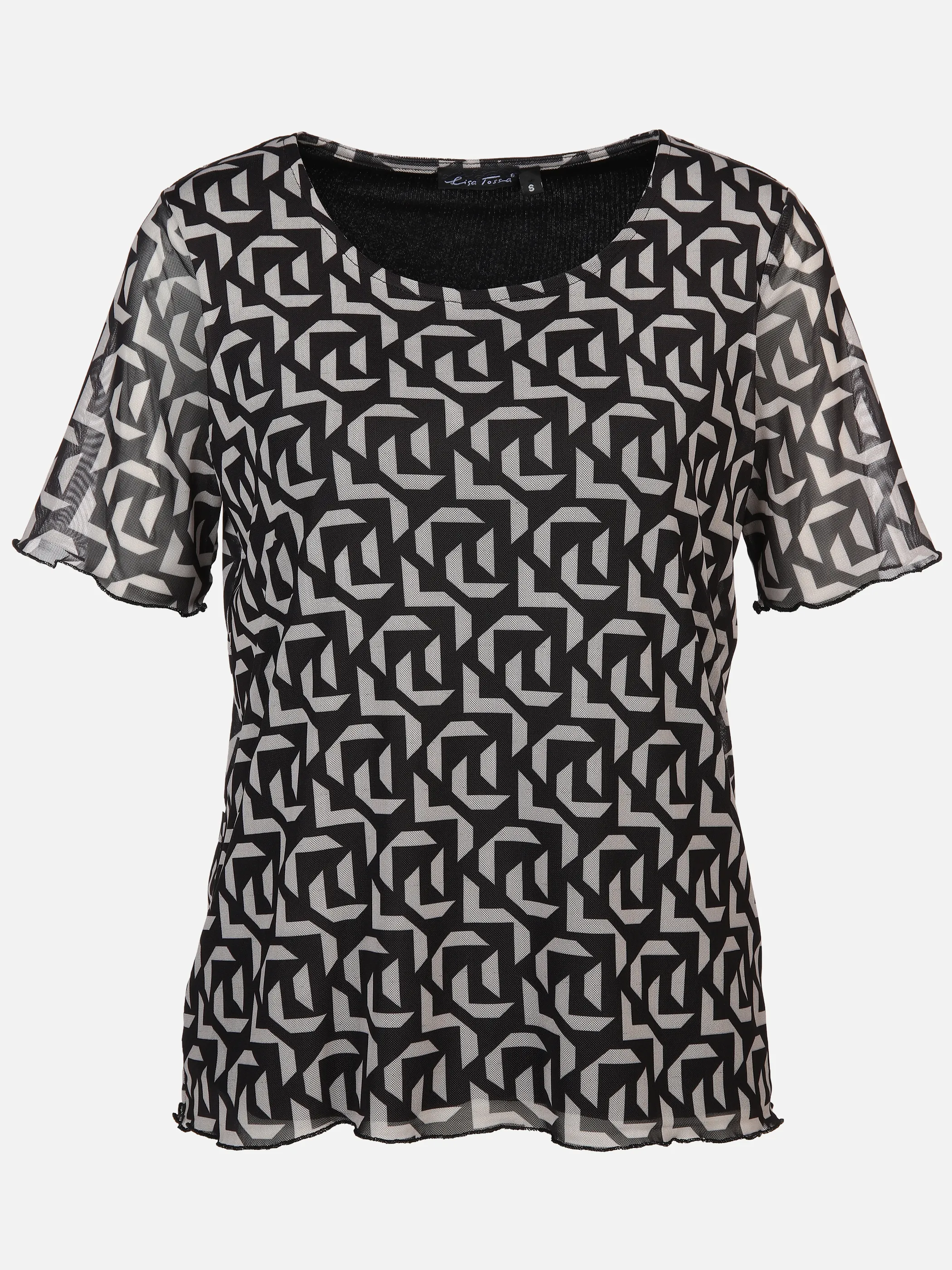 Lisa Tossa Da-Meshshirt m. Alloverprint Schwarz 894657 SWKITT 1