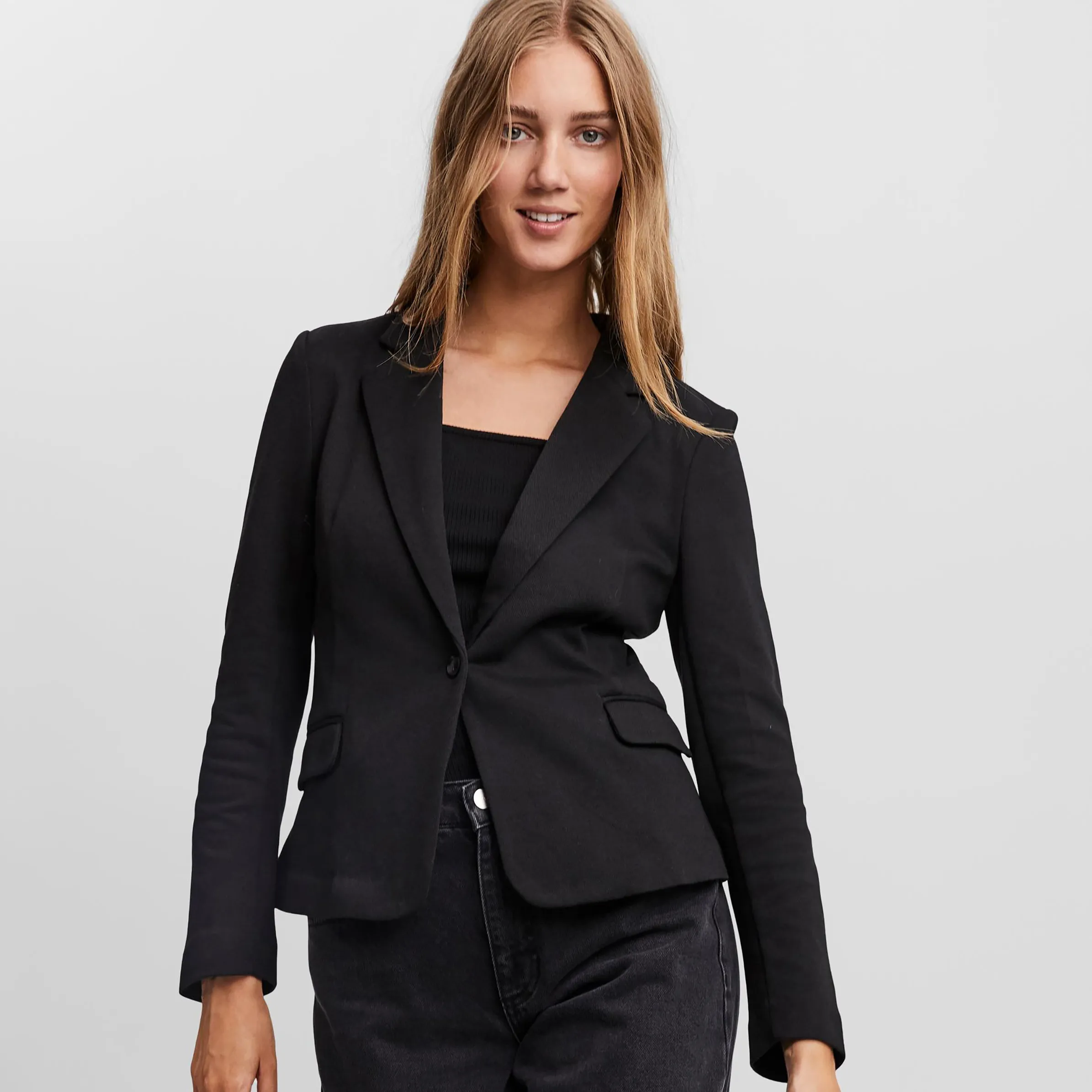 Vero Moda 10154123 VMJULIA LS BLAZER DNM Schwarz 723587 177868 4