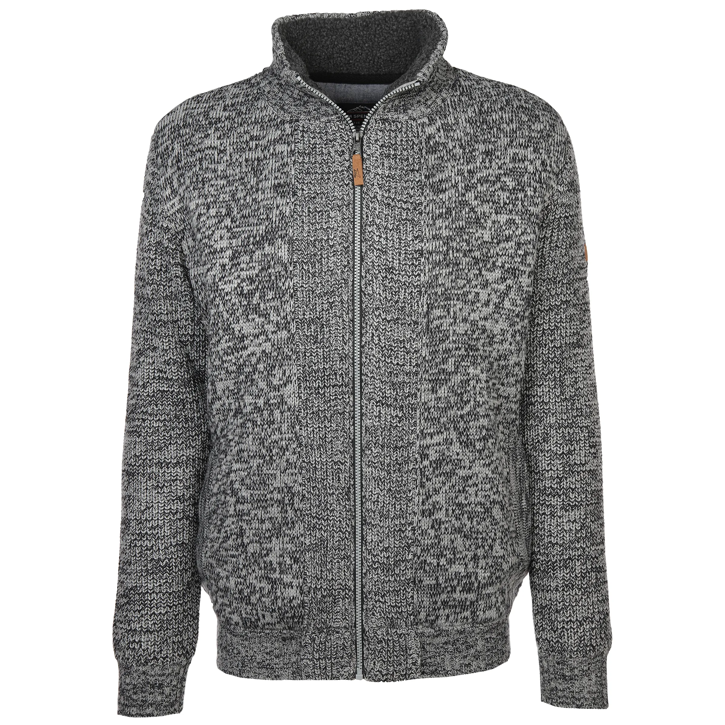 Jim Spencer He. Strickjacke wattiert mel Grau 884087 GREY MARL 1