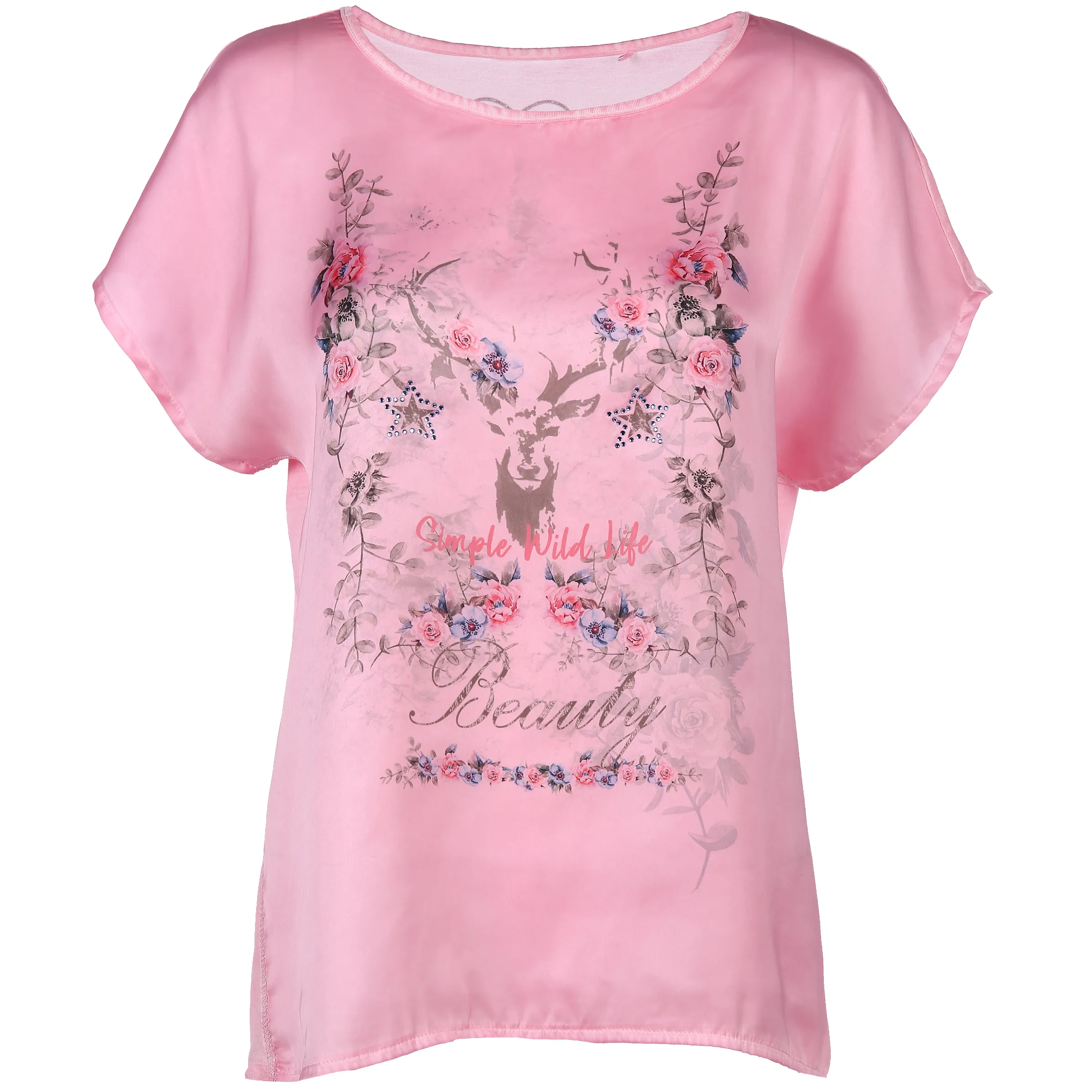 Brandl Tracht Da-Materialmix-Shirt Gerti Rosa 816296 ROSÉ 1