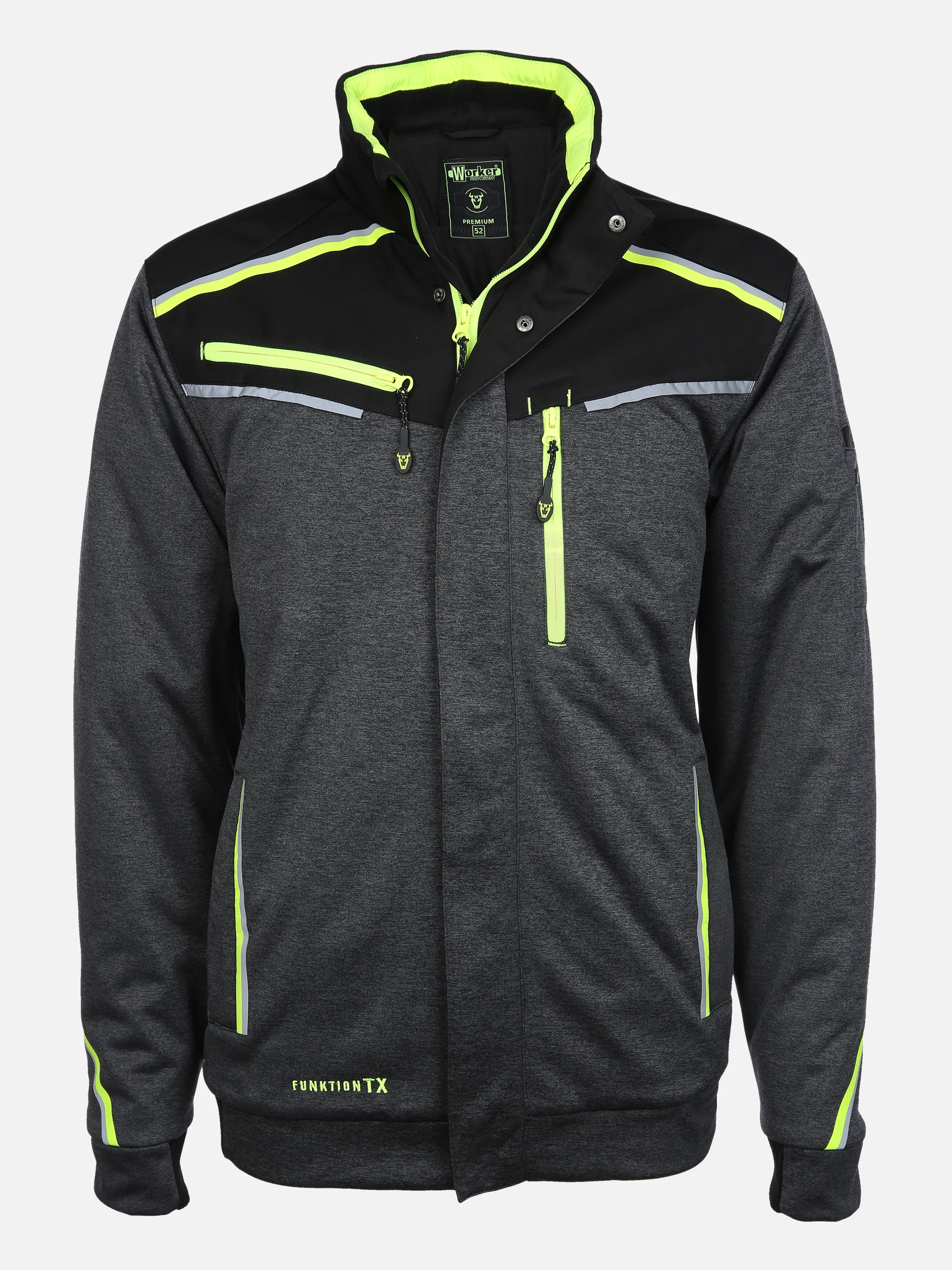 Worker He. Softshelljacke wattiert Neon Grau 853702 GREY 1