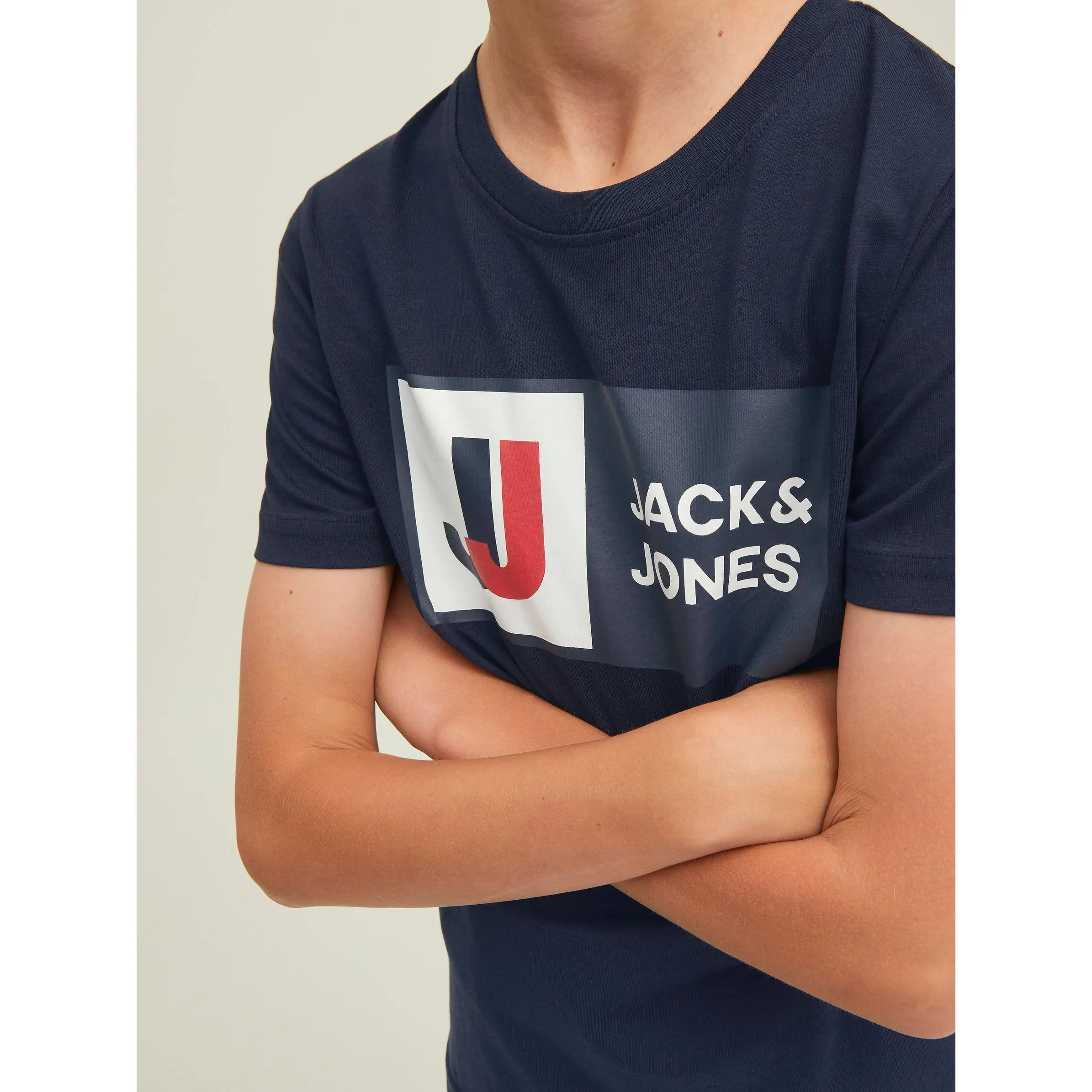 Jack&Jones Junior 12216592 JCOLOGAN TEE SS CREW Blau 868780 175876 4