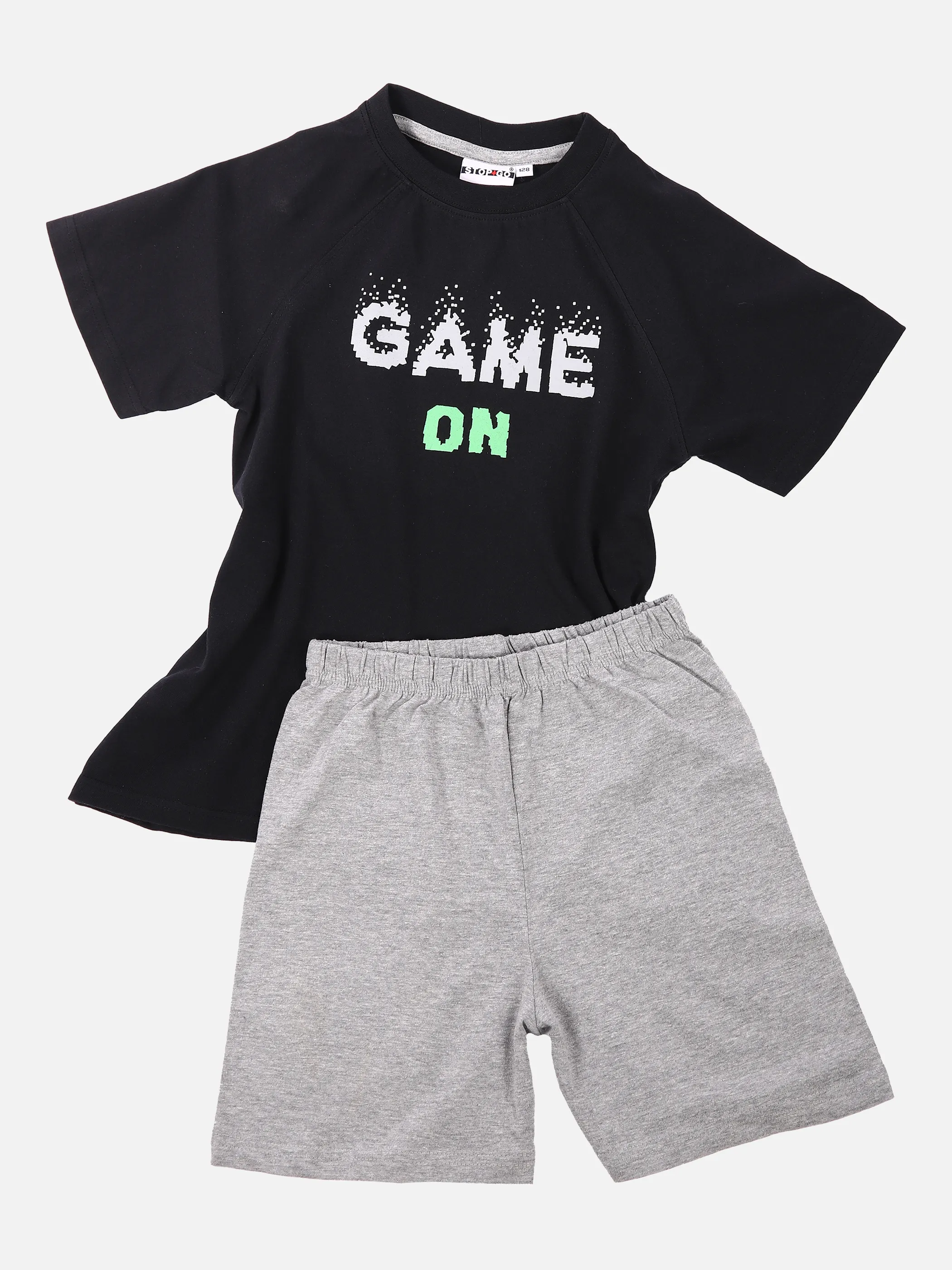 Stop + Go Kn. Pyjama Game One Shirt Schwarz 851057 BLACK/WHIT 1 Stop + Go Kn. Pyjama Game One Shirt Schwarz 851057 BLACK/WHIT 1