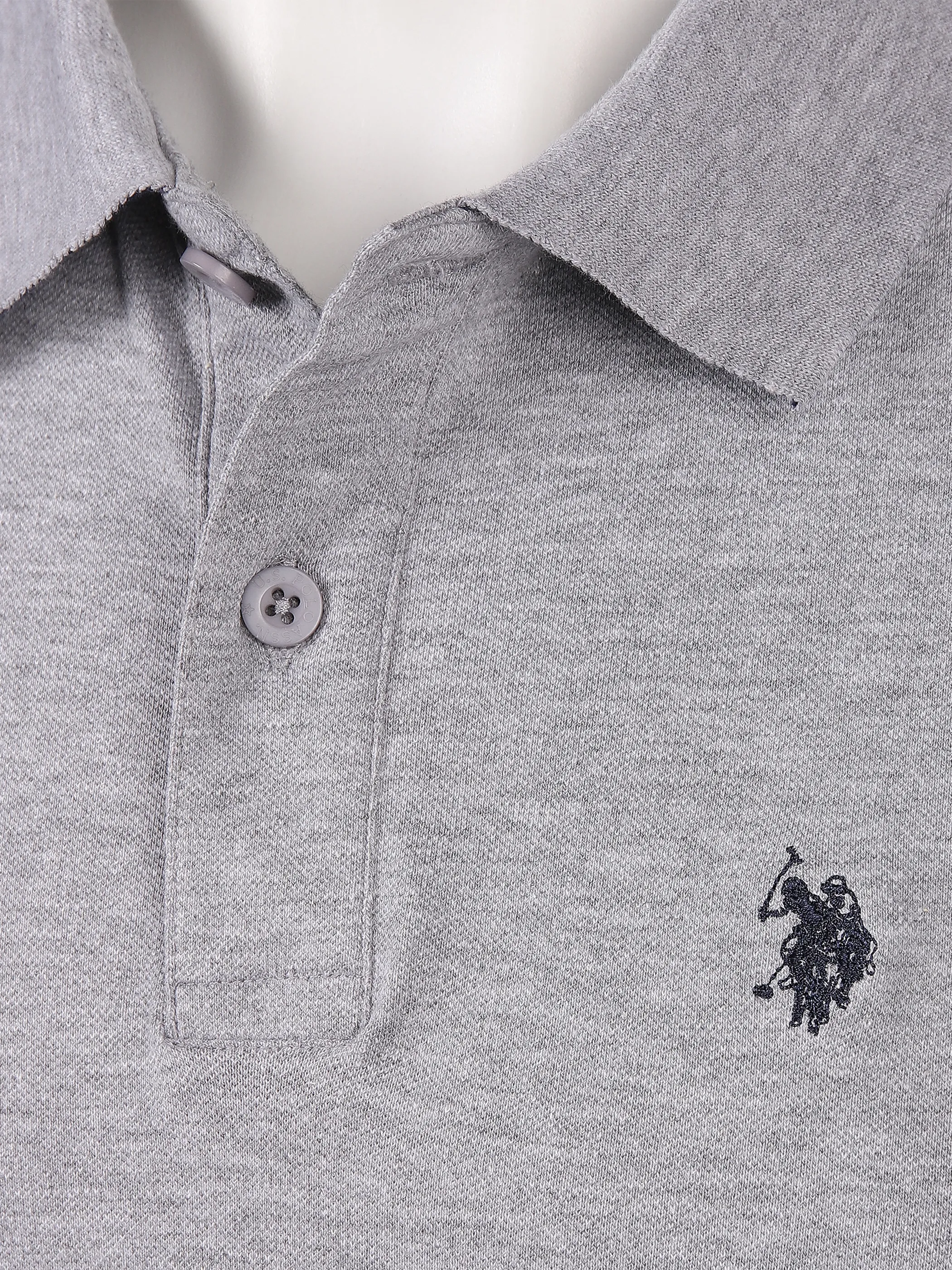 U.S. Polo Assn. He. Poloshirt 1/1 Arm Stick Grau 844684 GREY MEL 3