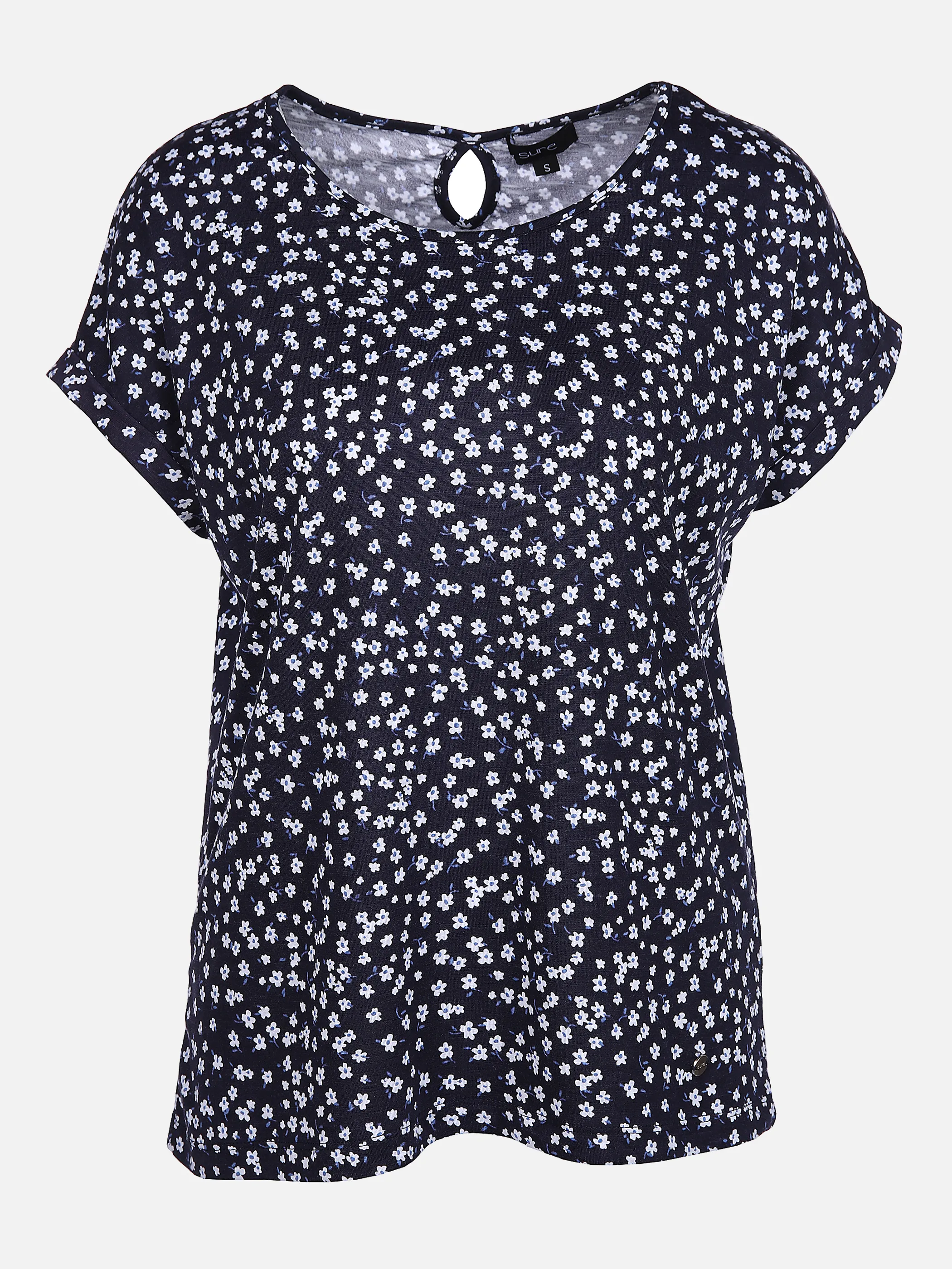 Sure Da-Shirt m. Alloverprint Blau 862275 NAVY 1