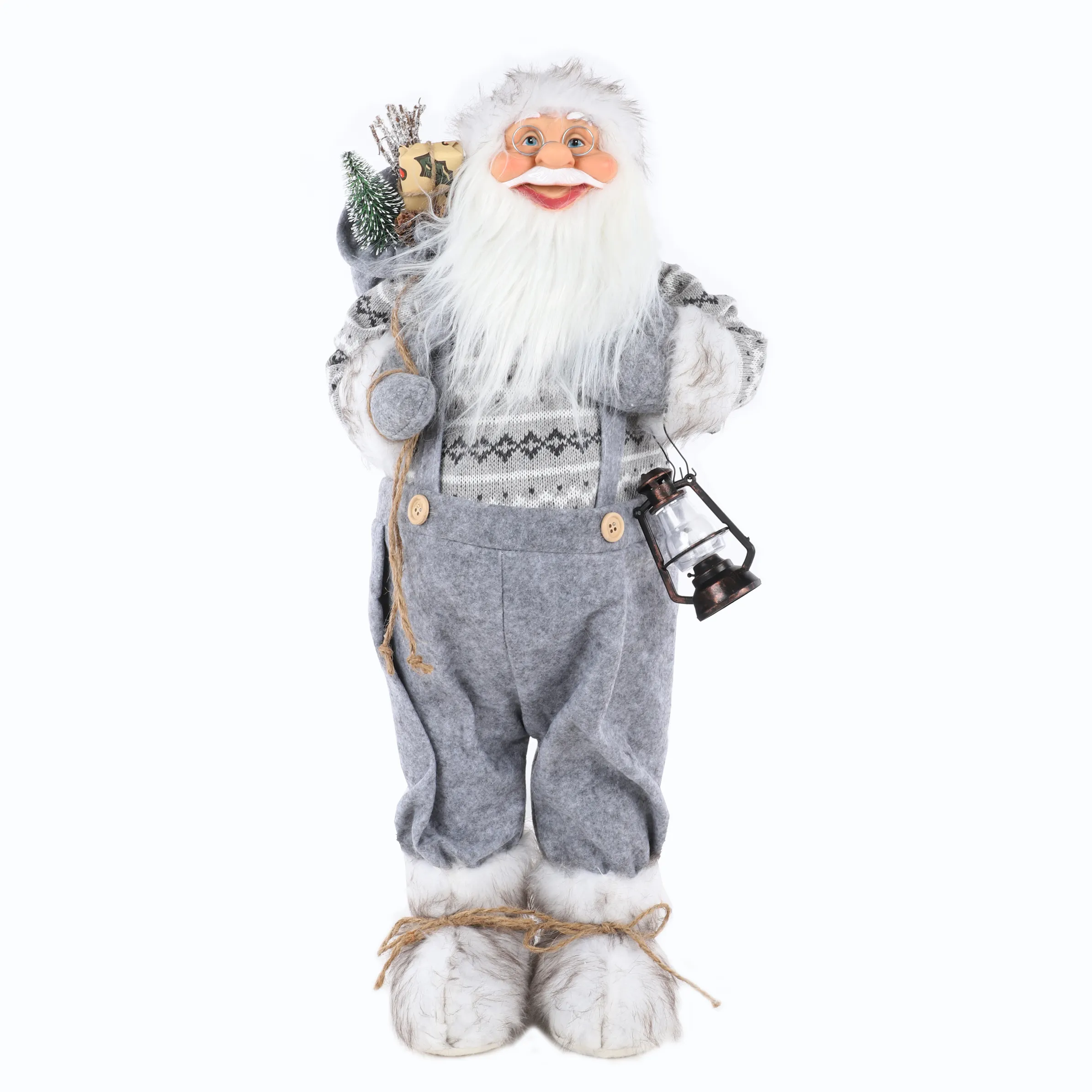 Weihnachten Weihnachtsmann stehend 60cm Sa Grau 884044 GRAU/WEIß 1