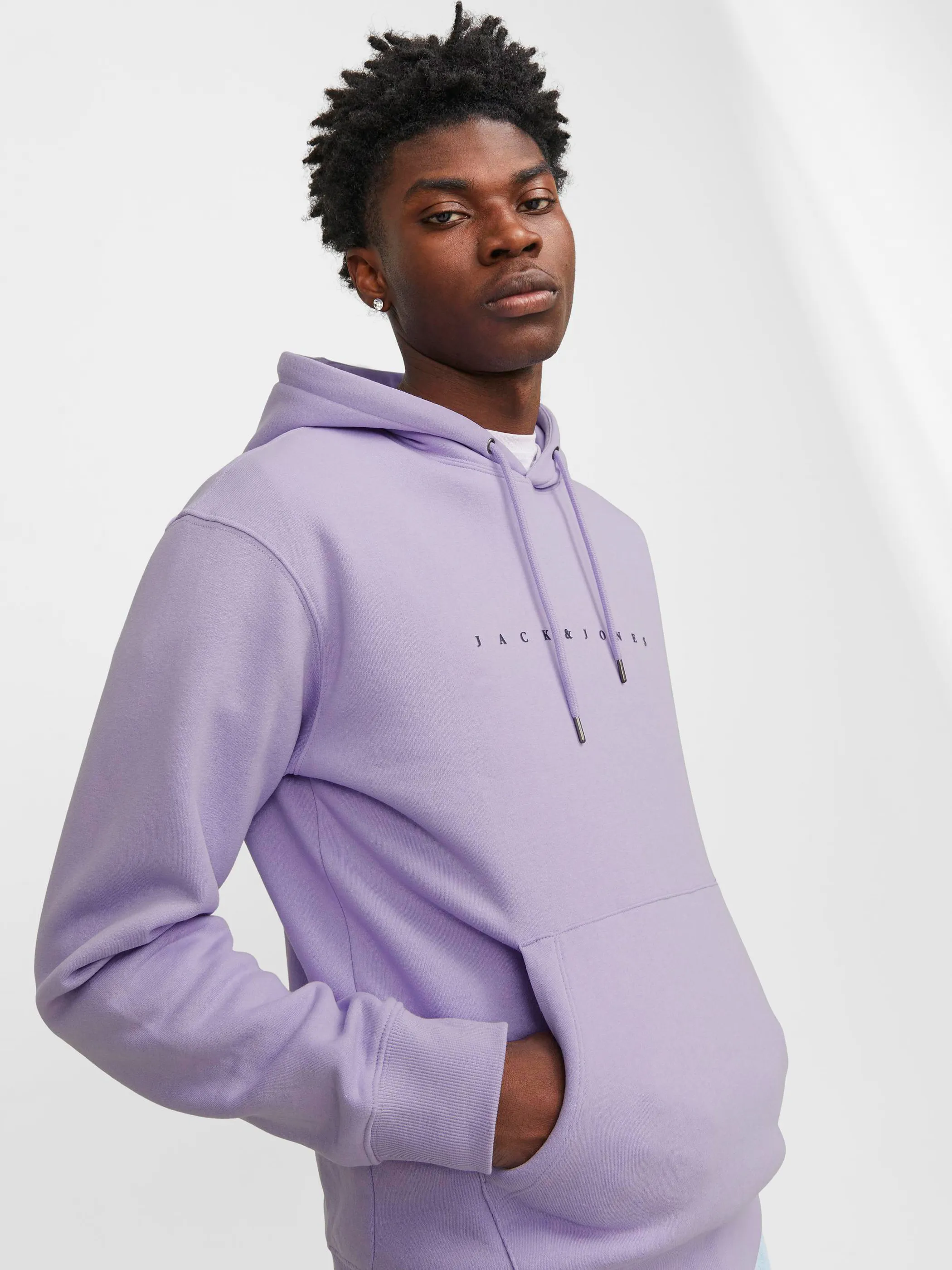 Jack Jones 12233972 JJESTAR JJ SWEAT HOOD Lila 878876 290057 3