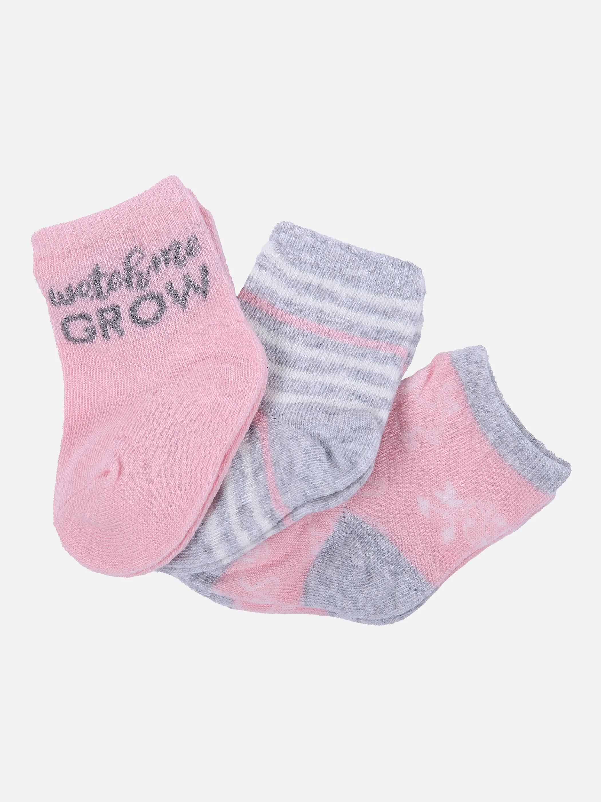 Bubble Gum Baby Girls Socken 3er Pack Pink 851839 PINK/GRAU 1