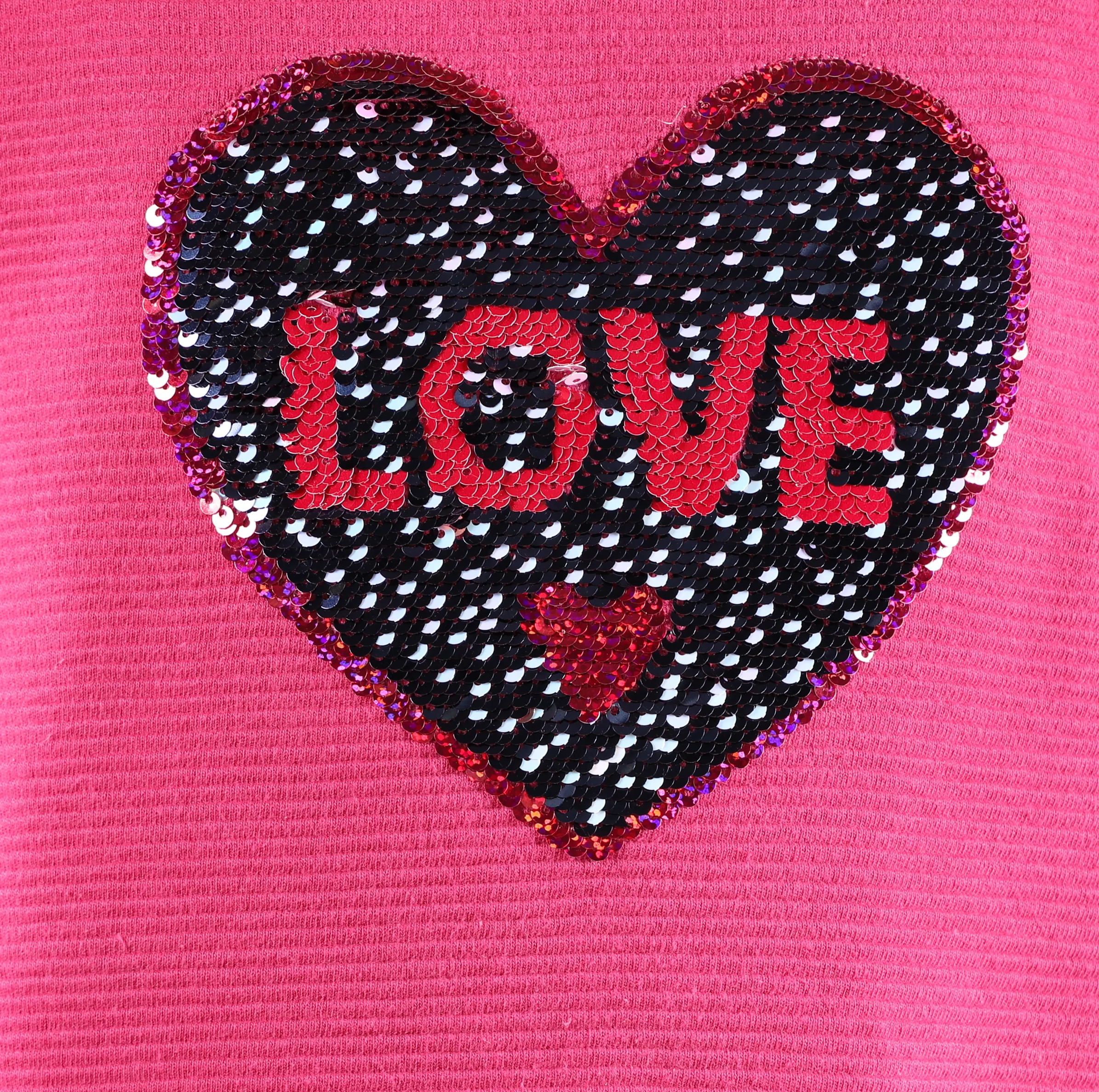 Stop + Go KM Sweater in pink mit Wendepailletten Herz Pink 881604 CRANBERRY 3
