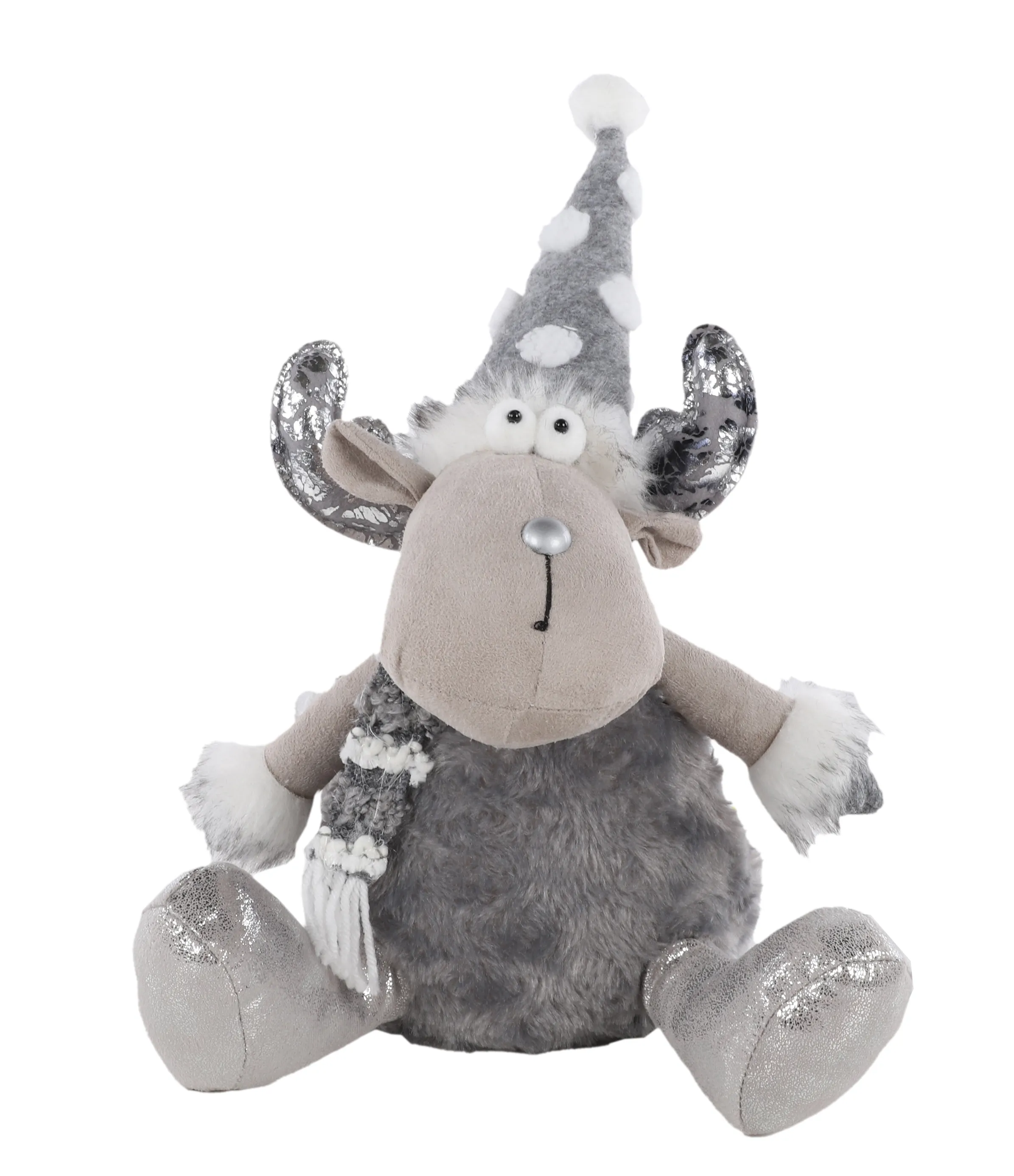 Weihnachten Rentier sitzend 22x19x33 Grau 884046 GRAU 1 Weihnachten Rentier sitzend 22x19x33 Grau 884046 GRAU 1