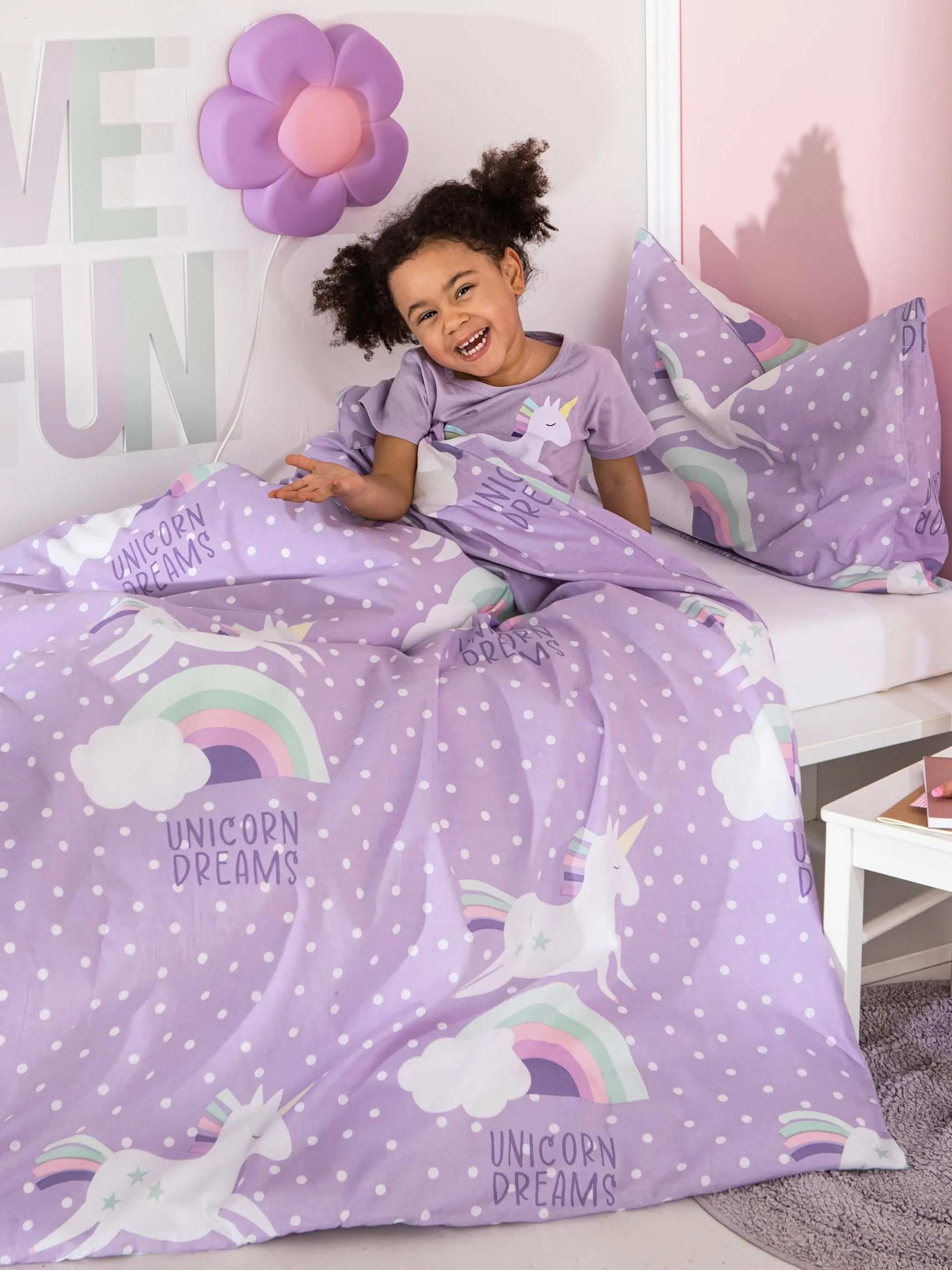 Bubble Gum Kinderbettwäsche Einhorn Lila 875688 LILA 4