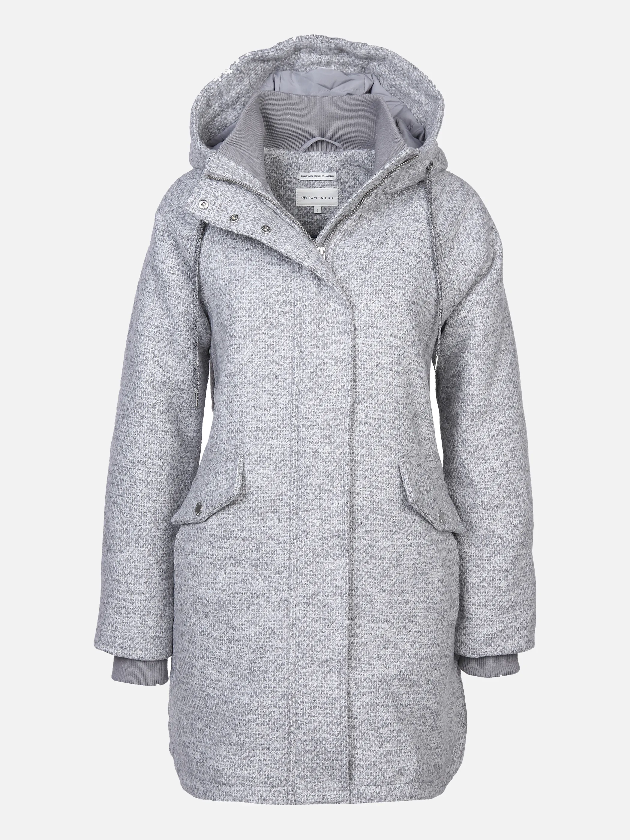 Tom Tailor 1032472 structured hooded coat Grau 869467 30285 1