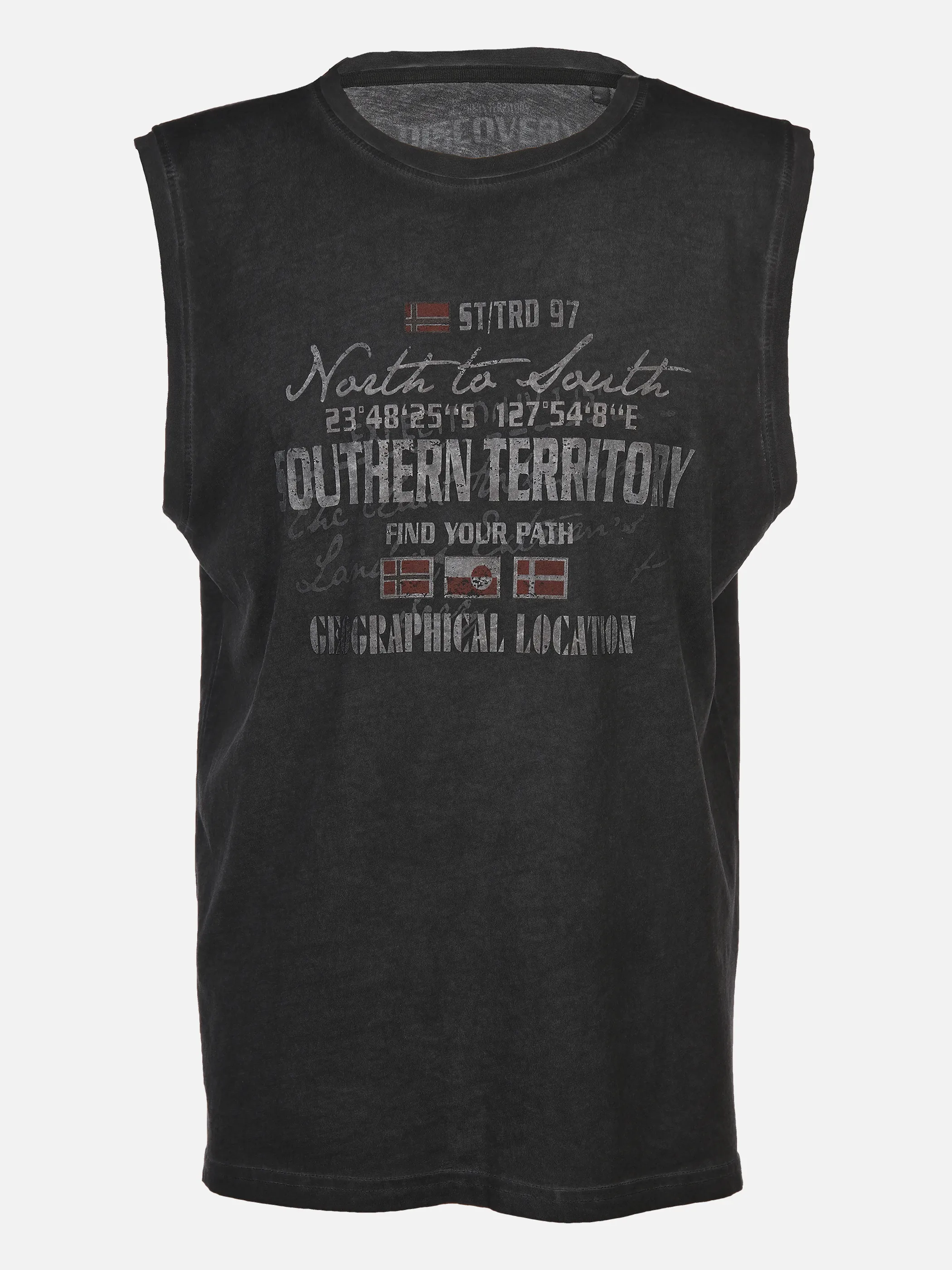 Southern Territory He. Muscleshirt oilwash Grau 876082 KHAKI 1