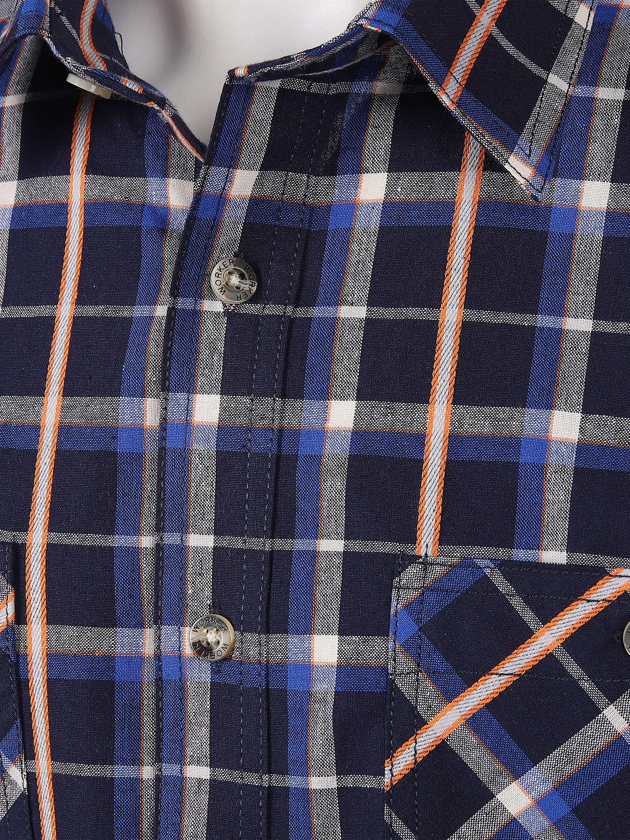 Worker He. Arbeitshemd 1/2 Arm BD Blau 830824 NAVY CHECK 3 Worker He. Arbeitshemd 1/2 Arm BD Blau 830824 NAVY CHECK 3