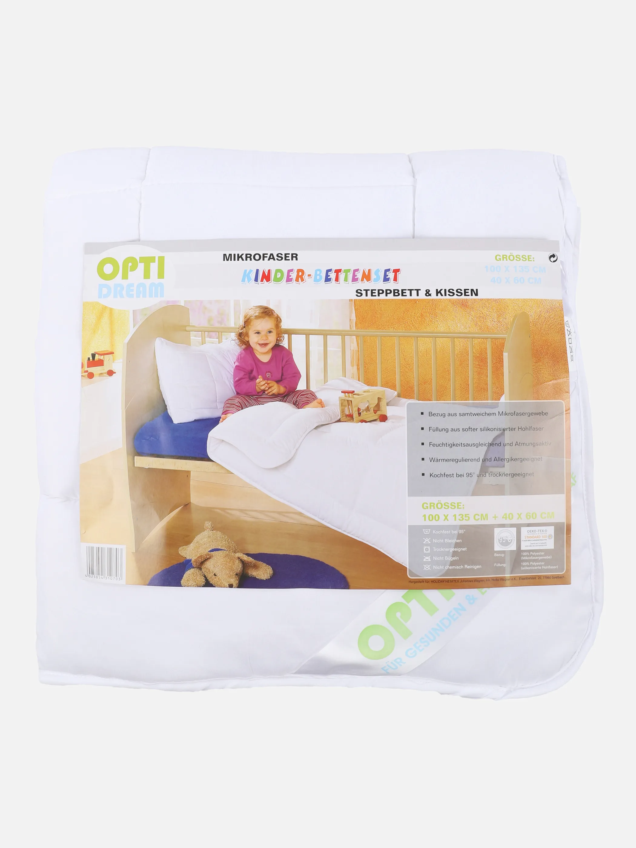 Opti Dream Kinder Bettenset Decke 100x135 Weiß 875231 WEIß 3