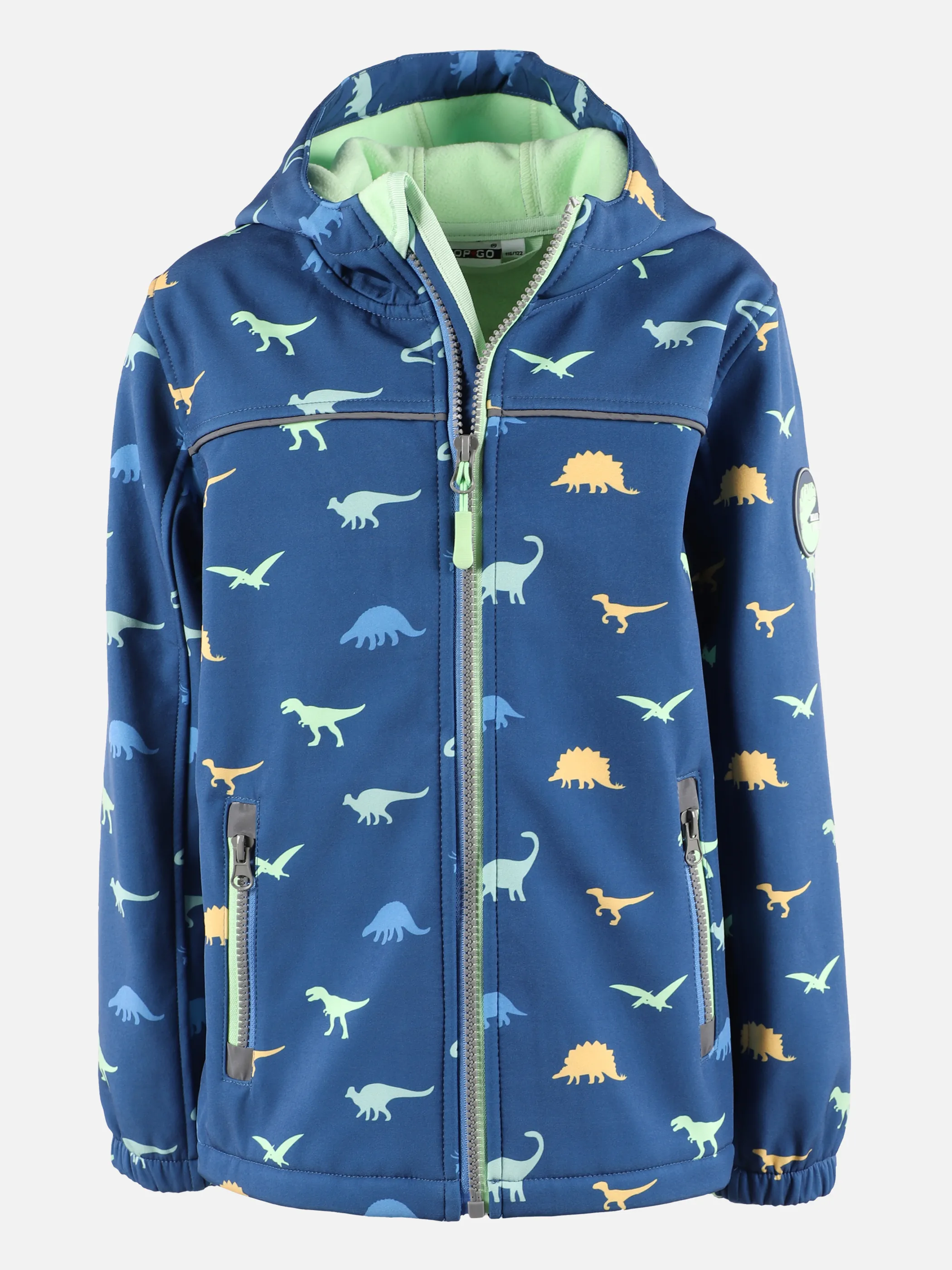 Stop + Go KJ Softshelljacke mit AOP Dino und Kapuze Blau 875504 BLAU 1