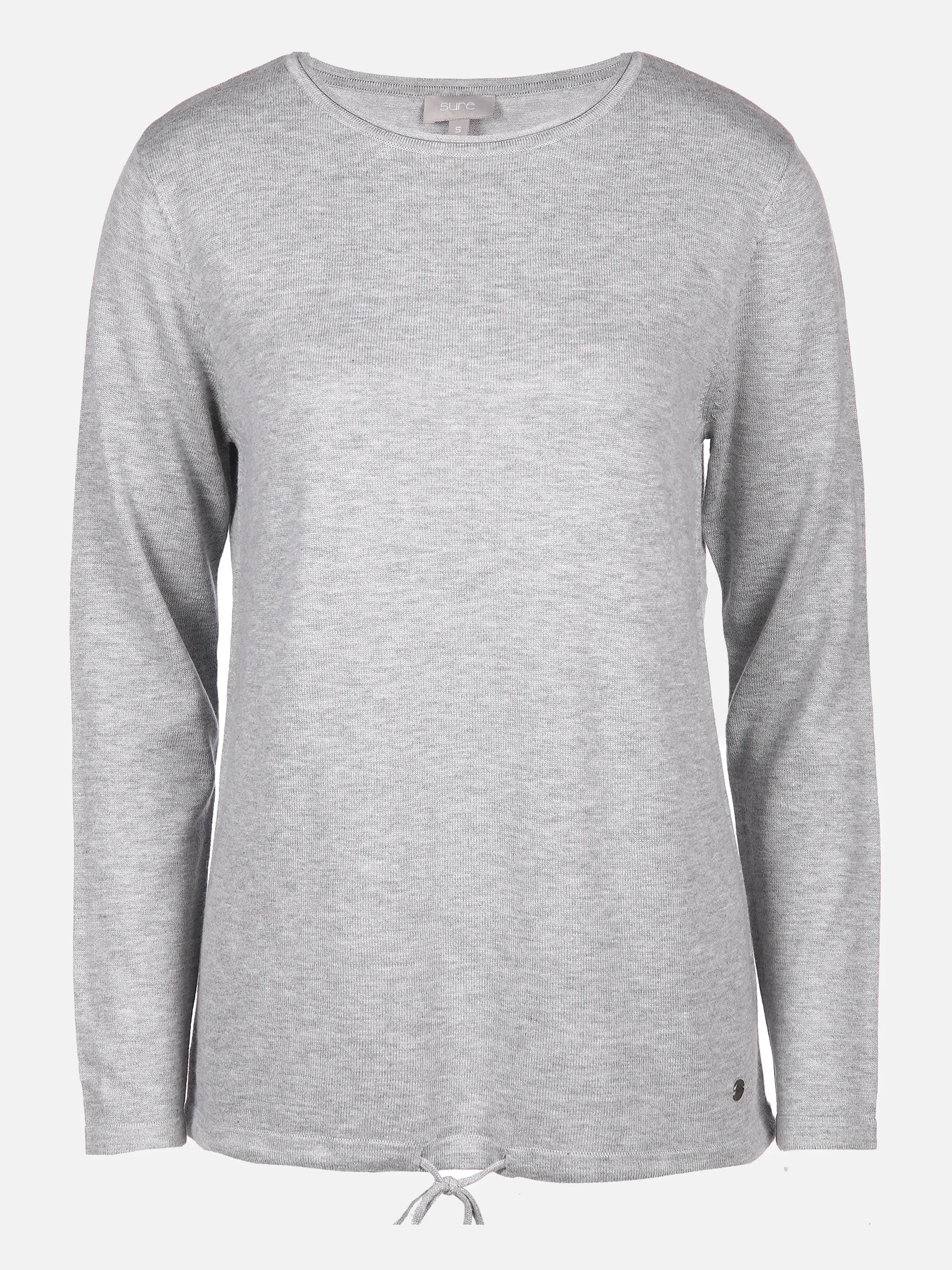 Sure Da-Pullover Basic m. Tunnelzug Grau 848954 GREY MEL 1