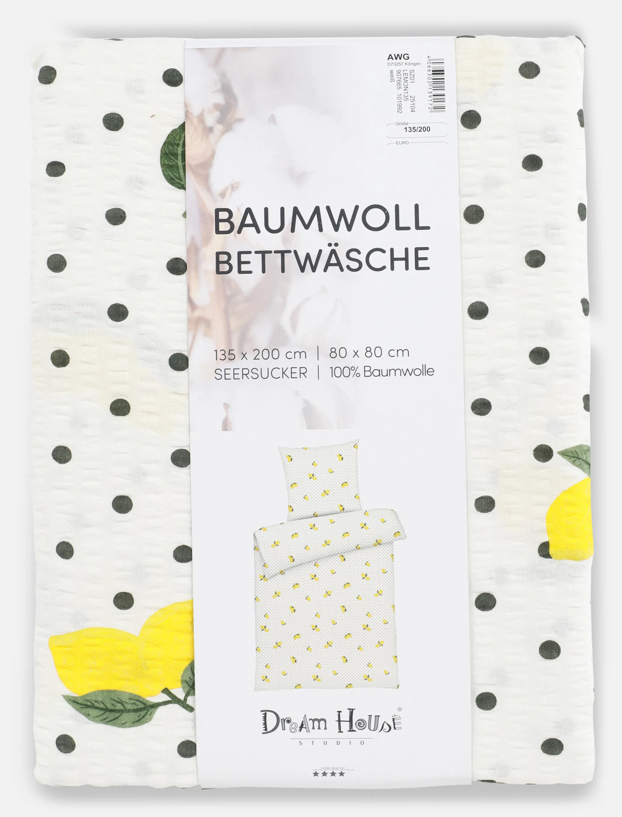 Dream House Seersucker Bettwäsche Lemon 13 Weiß 907665 WEIß 2