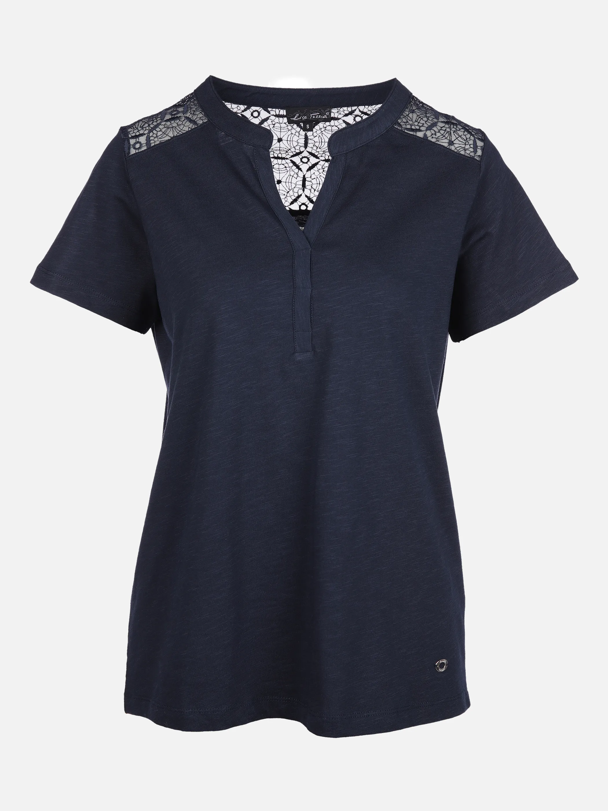 Lisa Tossa Da-T-Shirt in Materialmix Blau 864812 MARINE 1