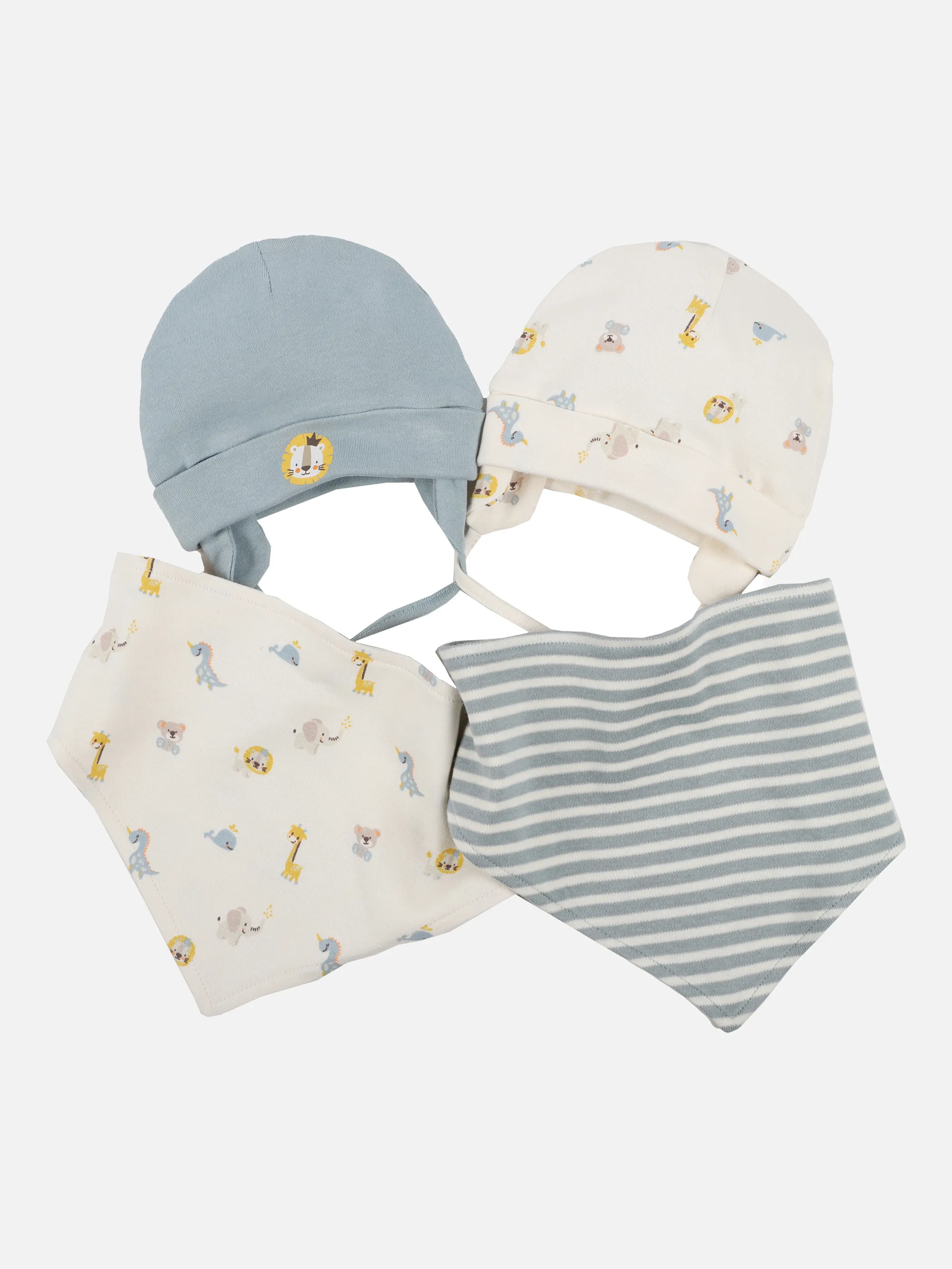 Bubble Gum BB 4er Pack Mütze mit Tuch in Weiß 871285 SALBEI/WEI 3
