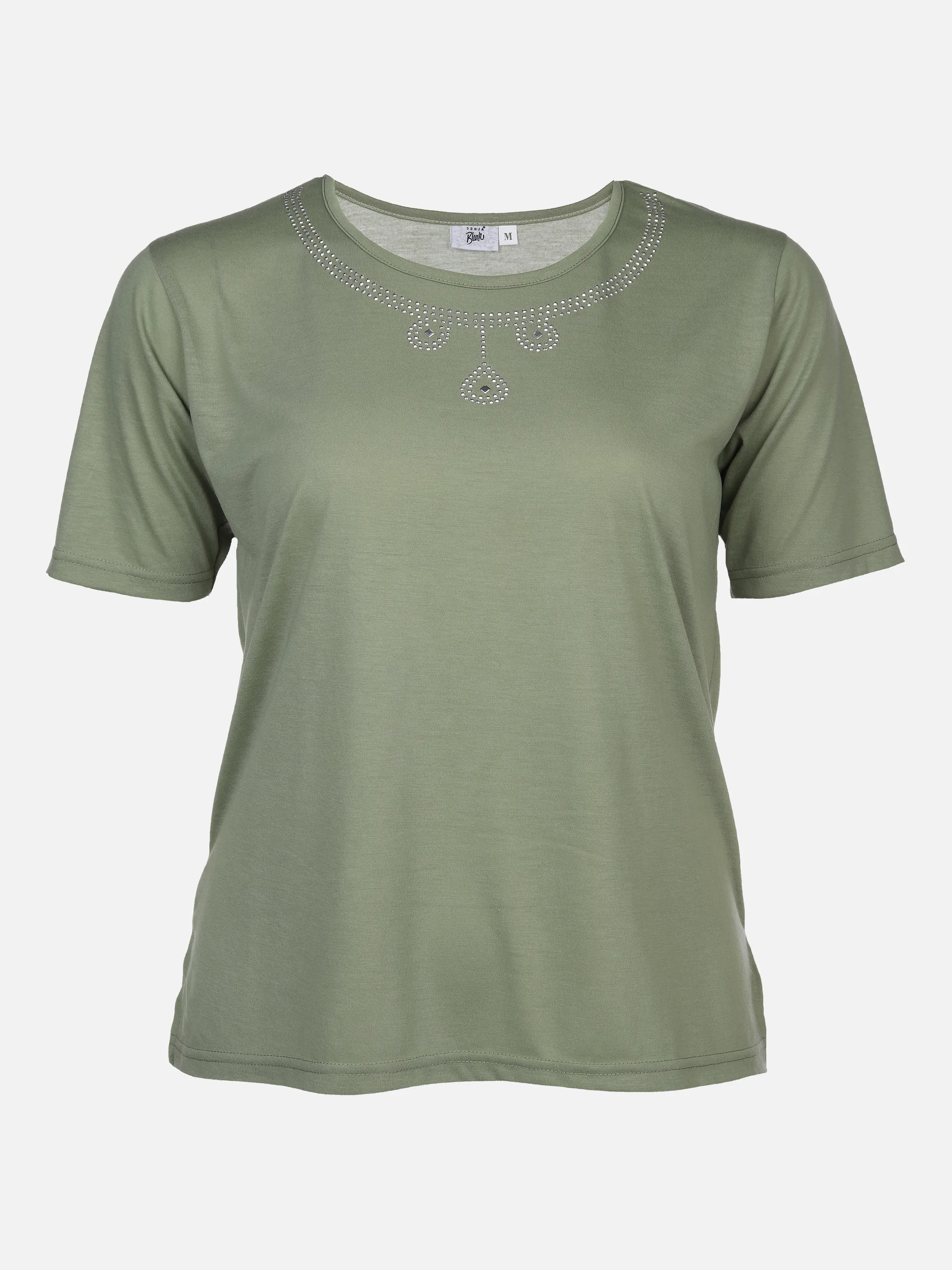 Sonja Blank Da-gr.Gr.T-Shirt m.Strassapplikation Grün 876188 SALBEI 1 Sonja Blank Da-gr.Gr.T-Shirt m.Strassapplikation Grün 876188 SALBEI 1
