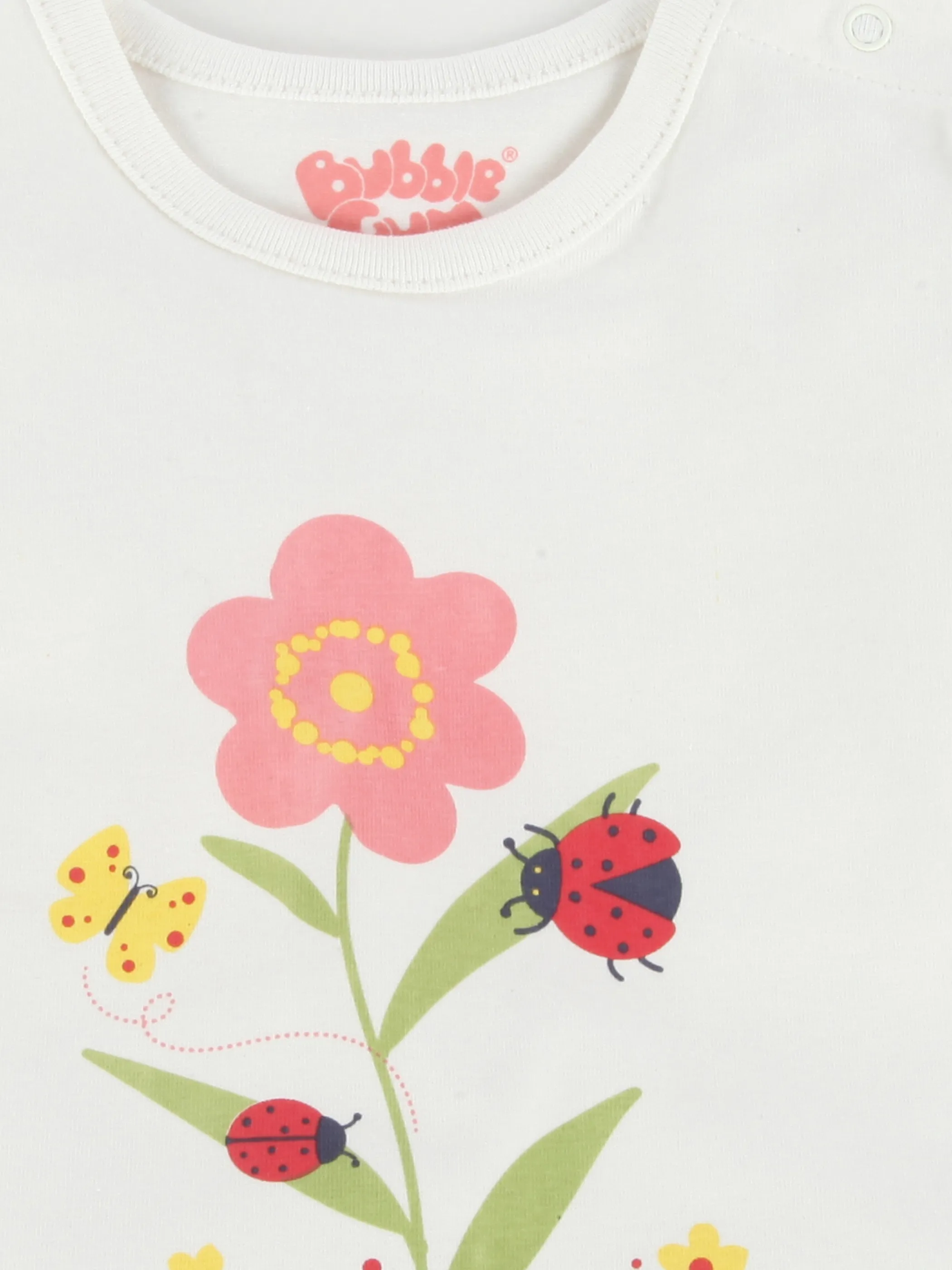 Bubble Gum BM T-Shirt mit Frontdruck und Stickerei in weiß Weiß 890855 WEIß 3
