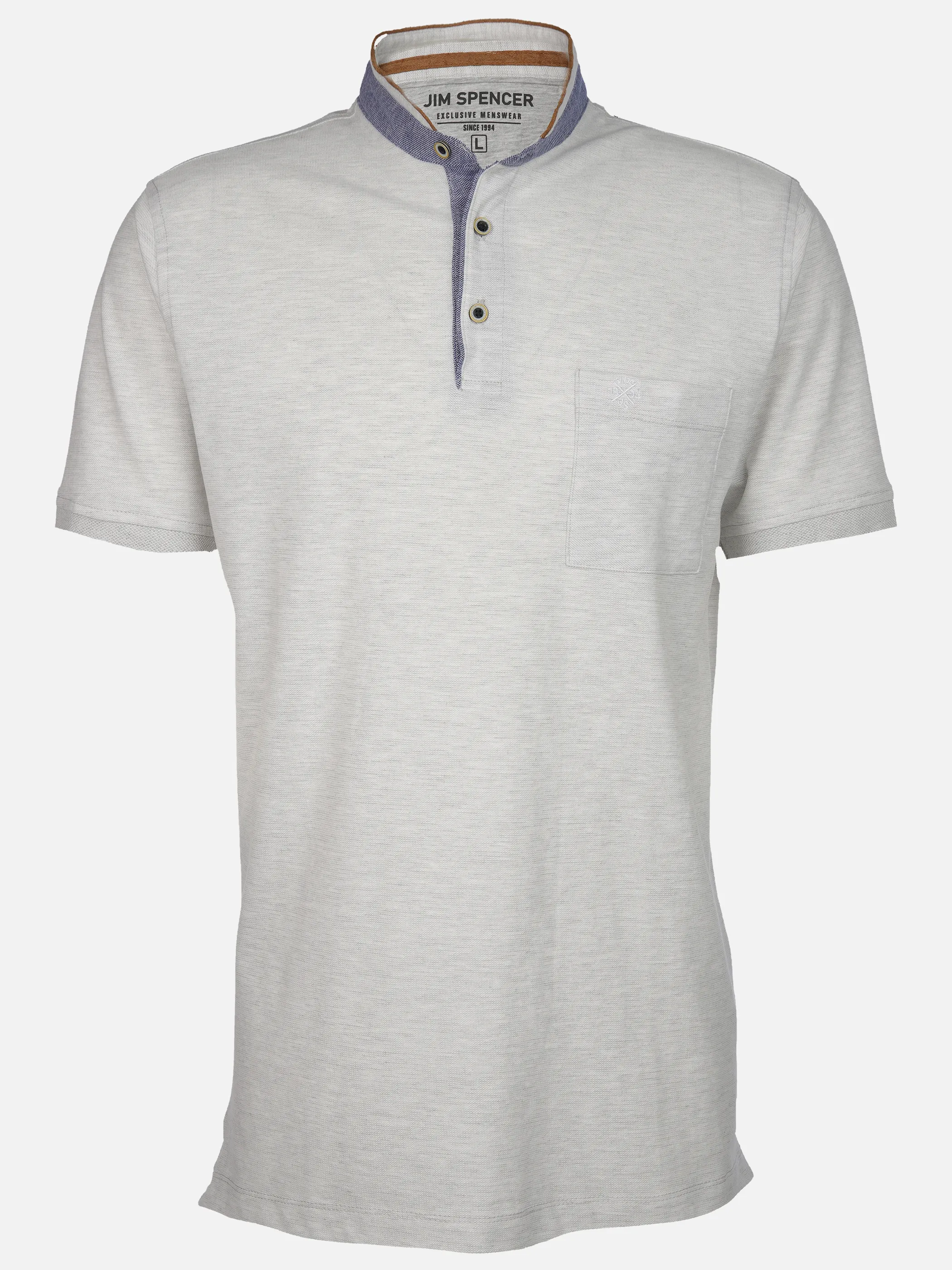 Jim Spencer He. Stehkragenshirt 1/2 Arm twisted Weiß 906251 OFFWHITE 1