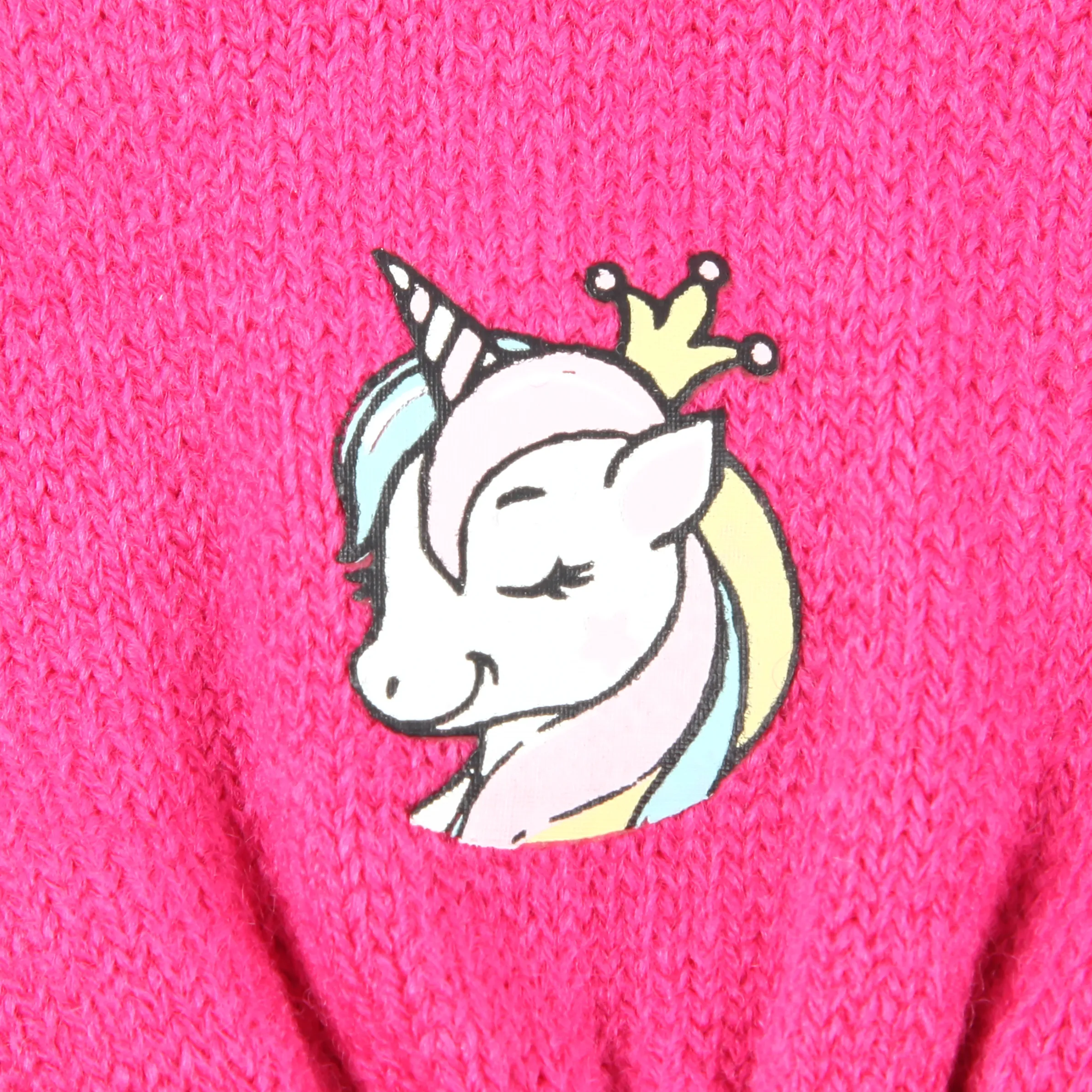 Stop + Go KM Handschuhe in dunkelrosa mit Einhorn Patch Rosa 884848 DUNKELROSA 3
