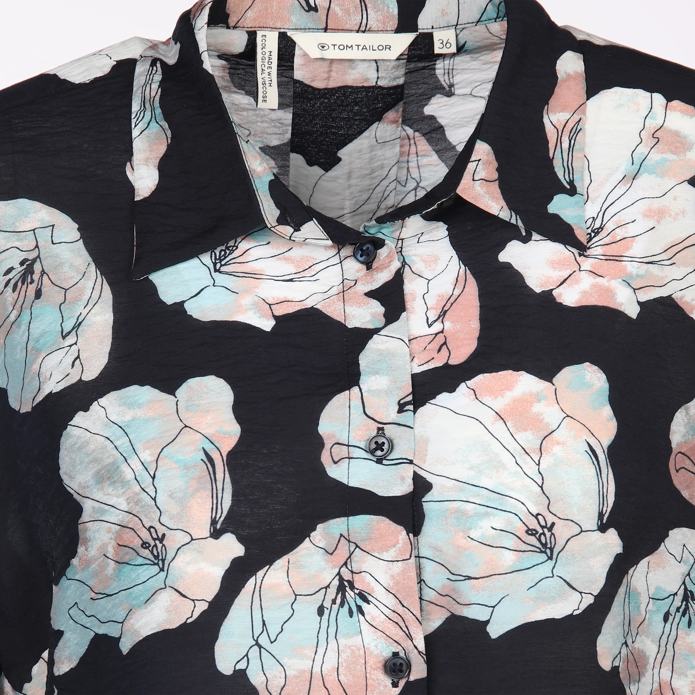Tom Tailor 1037889 printed blouse with collar Marine 883831 32413 3