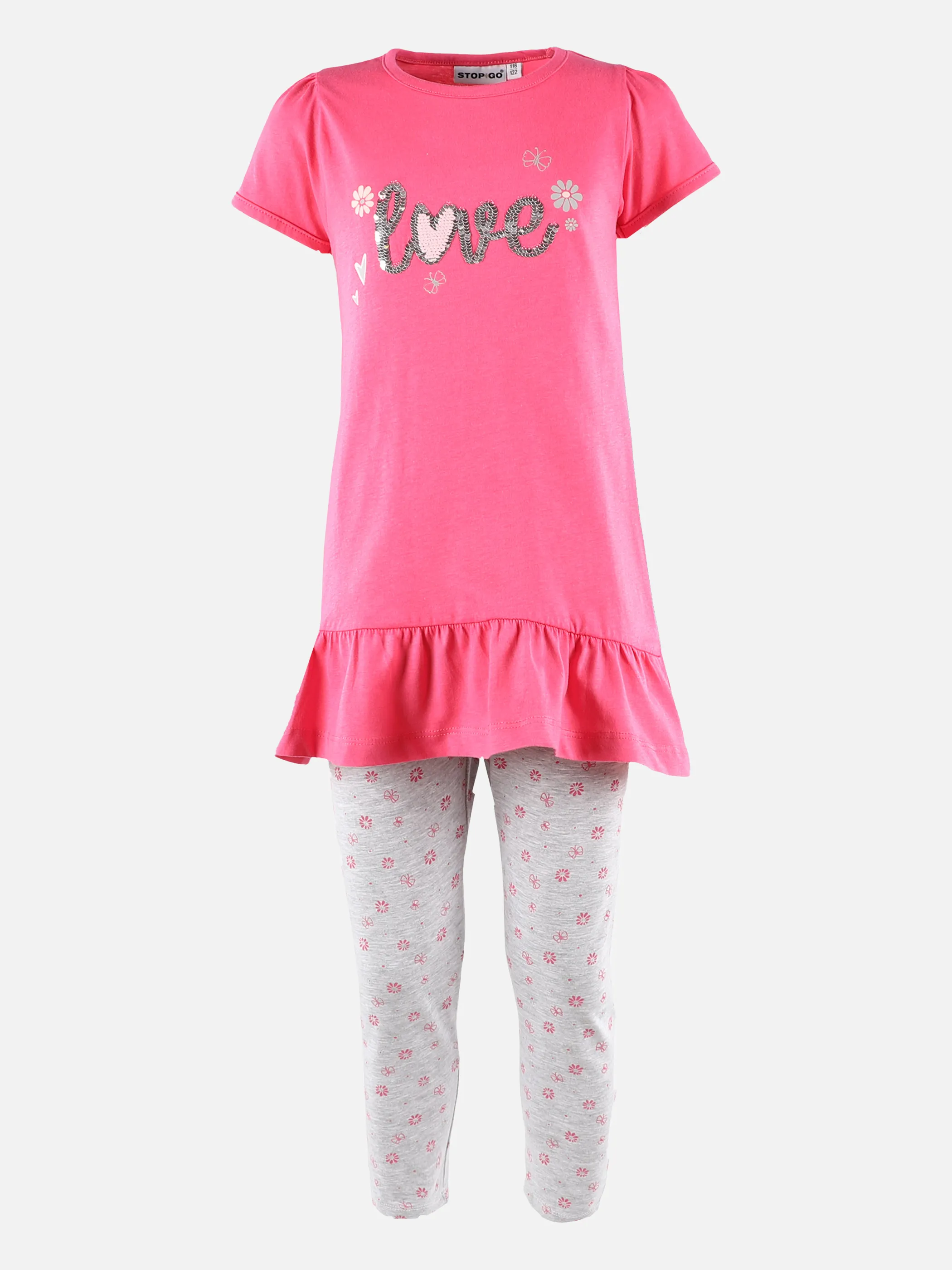 Stop + Go KM 2er Set Tunika+Leggings in Pink 875609 PINK/GRAU 1 Stop + Go KM 2er Set Tunika+Leggings in Pink 875609 PINK/GRAU 1