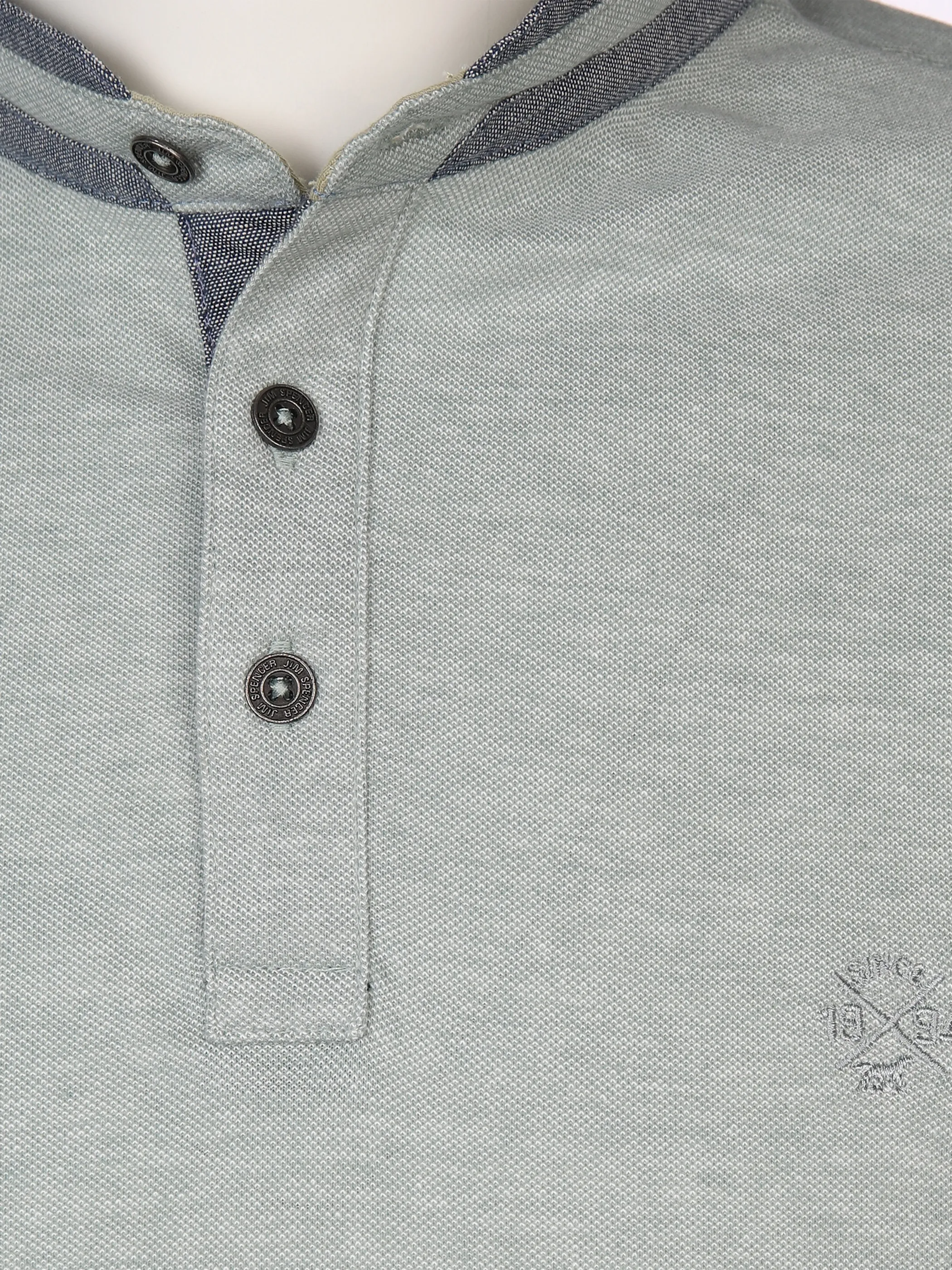 Jim Spencer He. Stehkragenshirt 1/2 Arm twisted Grün 873097 MINT 3 Jim Spencer He. Stehkragenshirt 1/2 Arm twisted Grün 873097 MINT 3